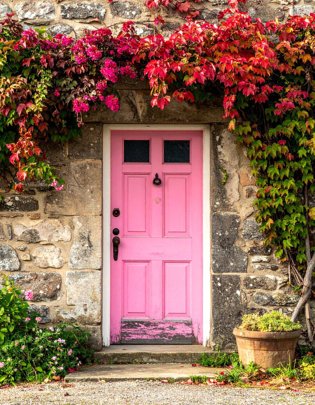 Faded Rose Pink Front Door for a Vintage Feel - 20 Pink Front Door Ideas for a Charming Entrance