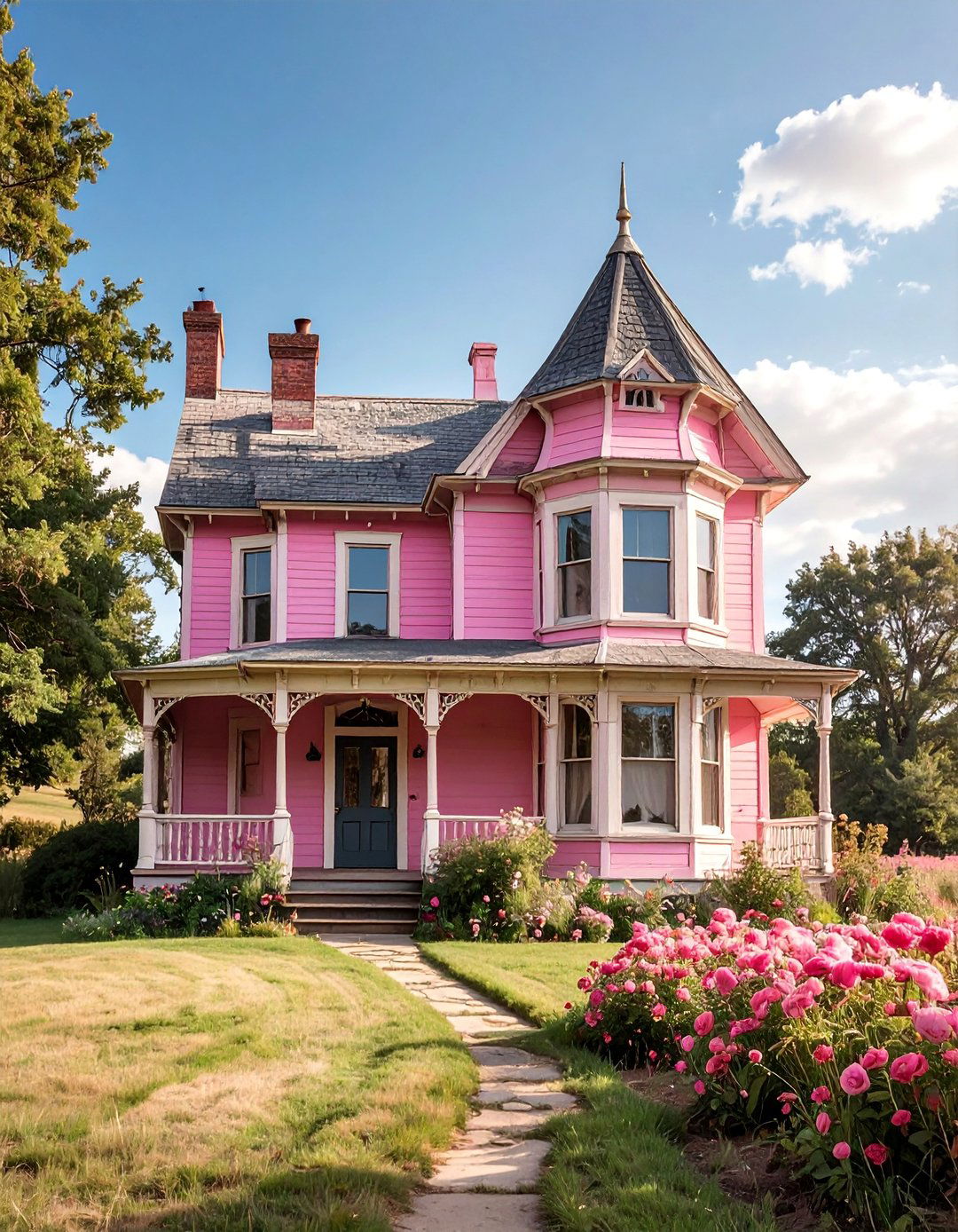 Faded Rose Pink Victorian House for a Vintage Look - 25 Pink Victorian House Ideas for a Charming Home