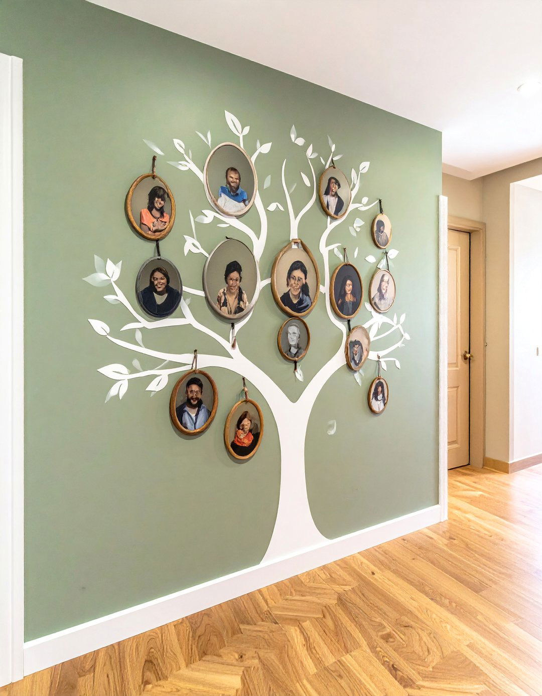 Family Tree Photo Wall - 40 Photo Wall Ideas to Personalize Your Living Space
