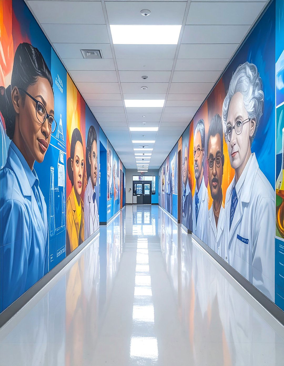 Famous Scientists and Inventors School Mural - 30 Creative School Mural Ideas to Inspire Students