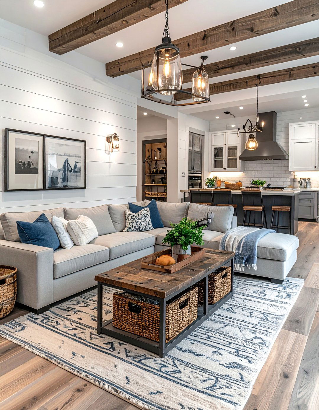 Farmhouse Family Living Space - 25 Rustic Basement Ideas for a Cozy and Inviting Space