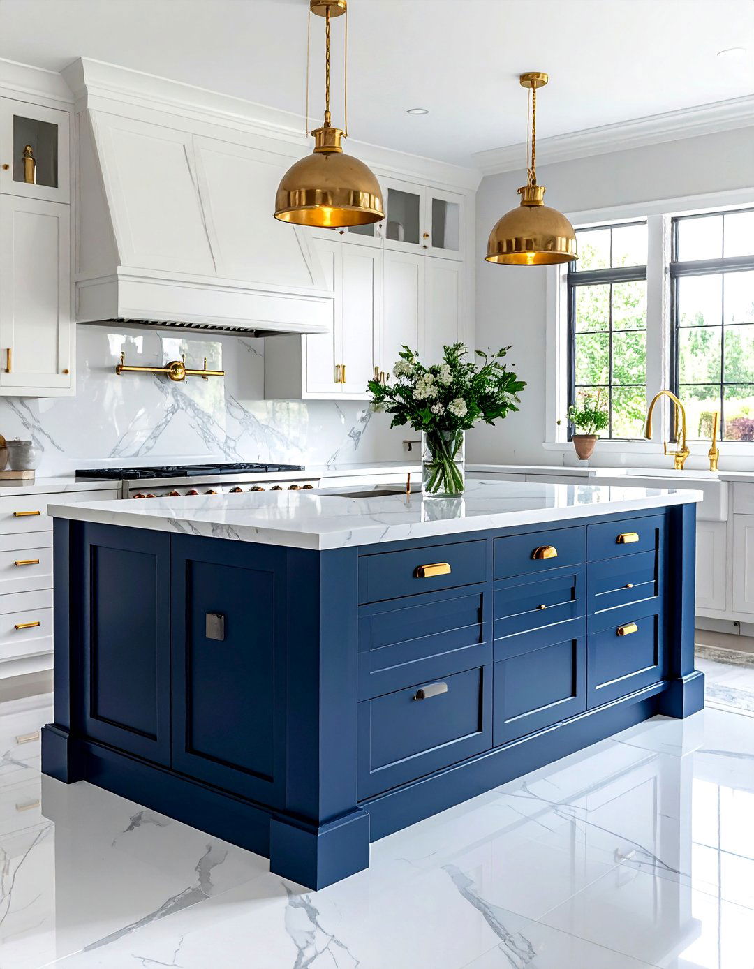 Farmhouse Kitchen Island with Contrasting Colors - 25 Farmhouse Kitchen Island Ideas for a Functional Space