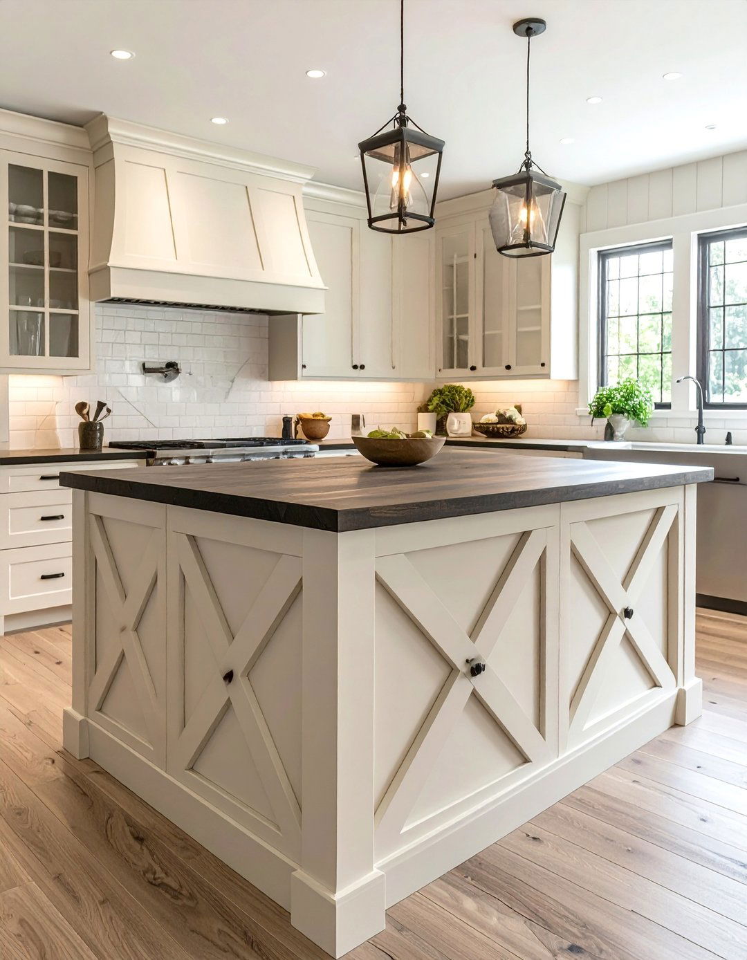 Farmhouse Kitchen Island with X Brace Details - 25 Farmhouse Kitchen Island Ideas for a Functional Space