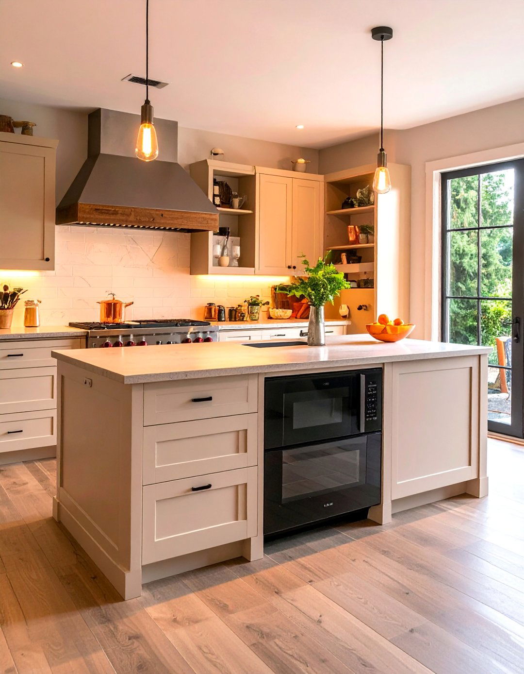 Farmhouse Kitchen Island with a Built in Microwave - 25 Farmhouse Kitchen Island Ideas for a Functional Space