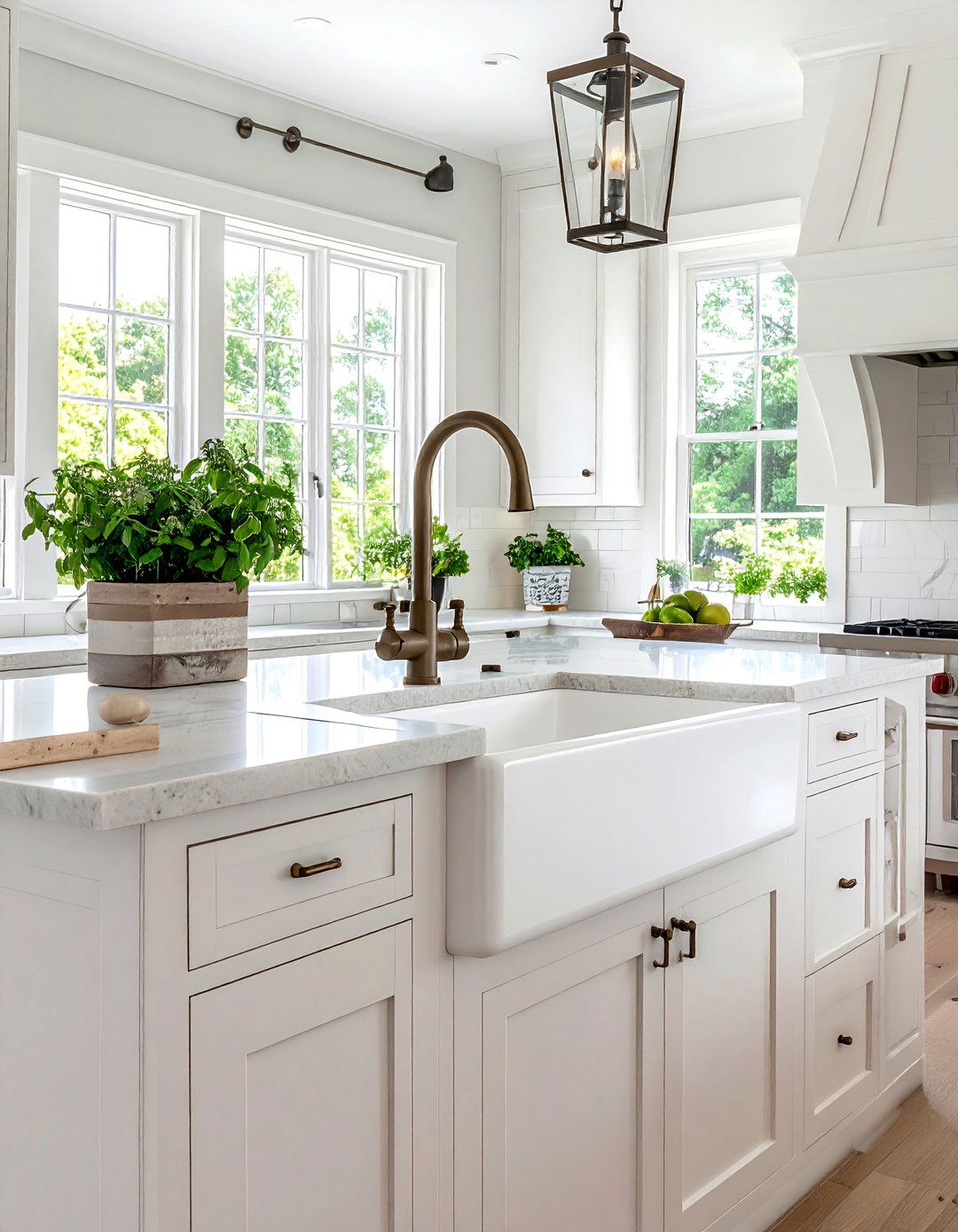 Farmhouse Kitchen Island with an Apron Front Sink - 25 Farmhouse Kitchen Island Ideas for a Functional Space