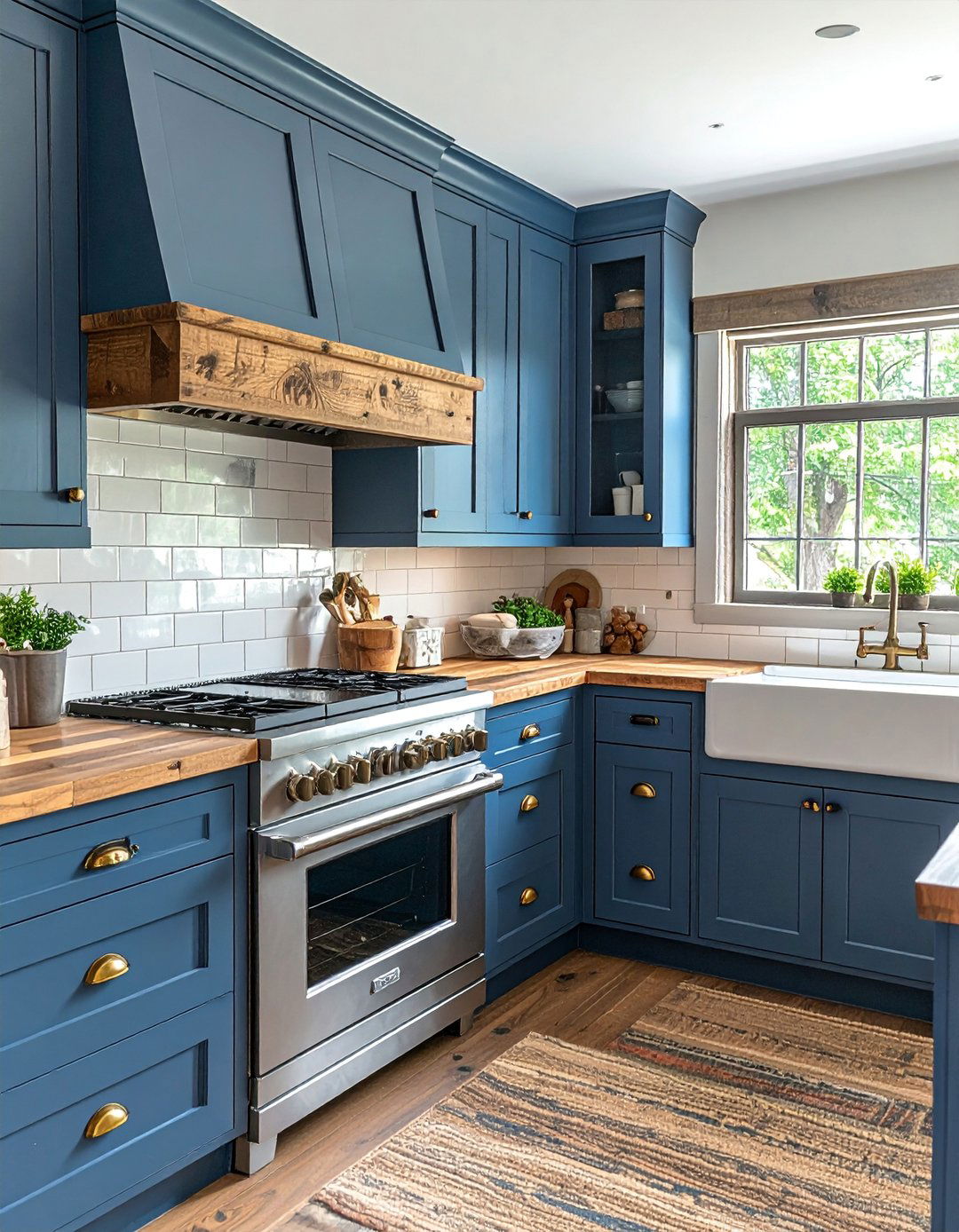 Farmhouse Style Blue Kitchen Cabinets With Gold Hardware - 30 Blue Kitchen Cabinets With Gold Hardware Ideas