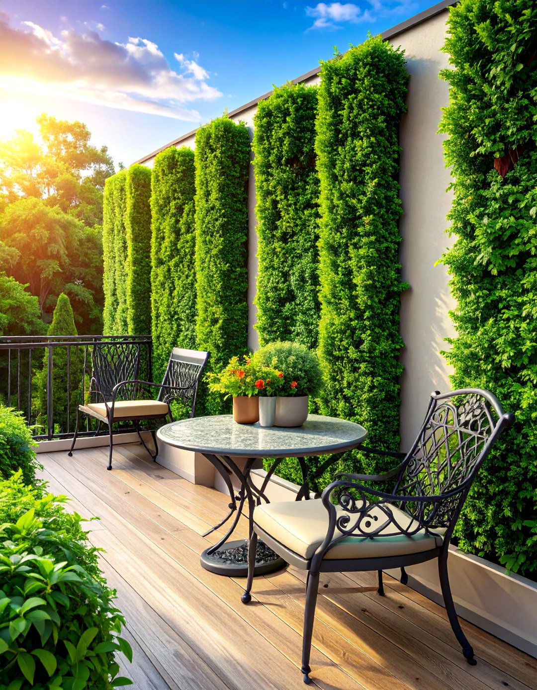 Faux Boxwood Hedge Panel Balcony Divider - 20 Balcony Divider Ideas for Privacy and Style