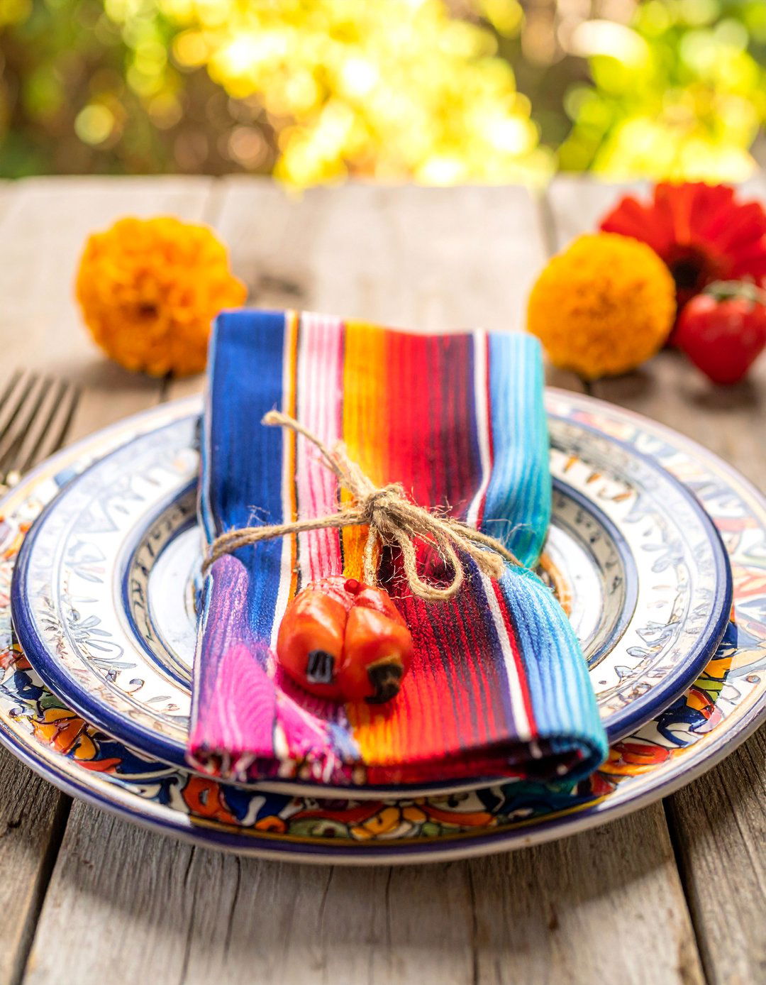 Fiesta Striped Napkin Bundles - 20 Mexican Table Decor Ideas for Vibrant Settings