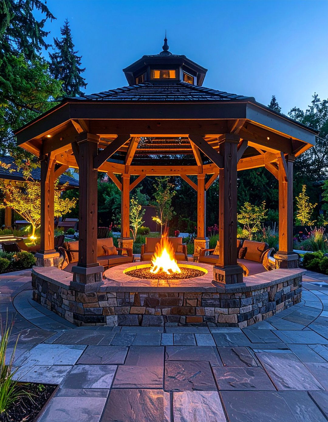 Fire Pit Central Gazebo Design - 40 Gazebo Design Ideas for a Beautiful Outdoor Space