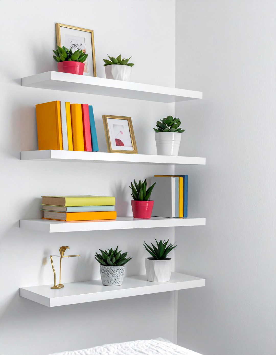 Floating Bedroom Corner Shelves - 15 Bedroom Corner Ideas to Enhance Small Spaces