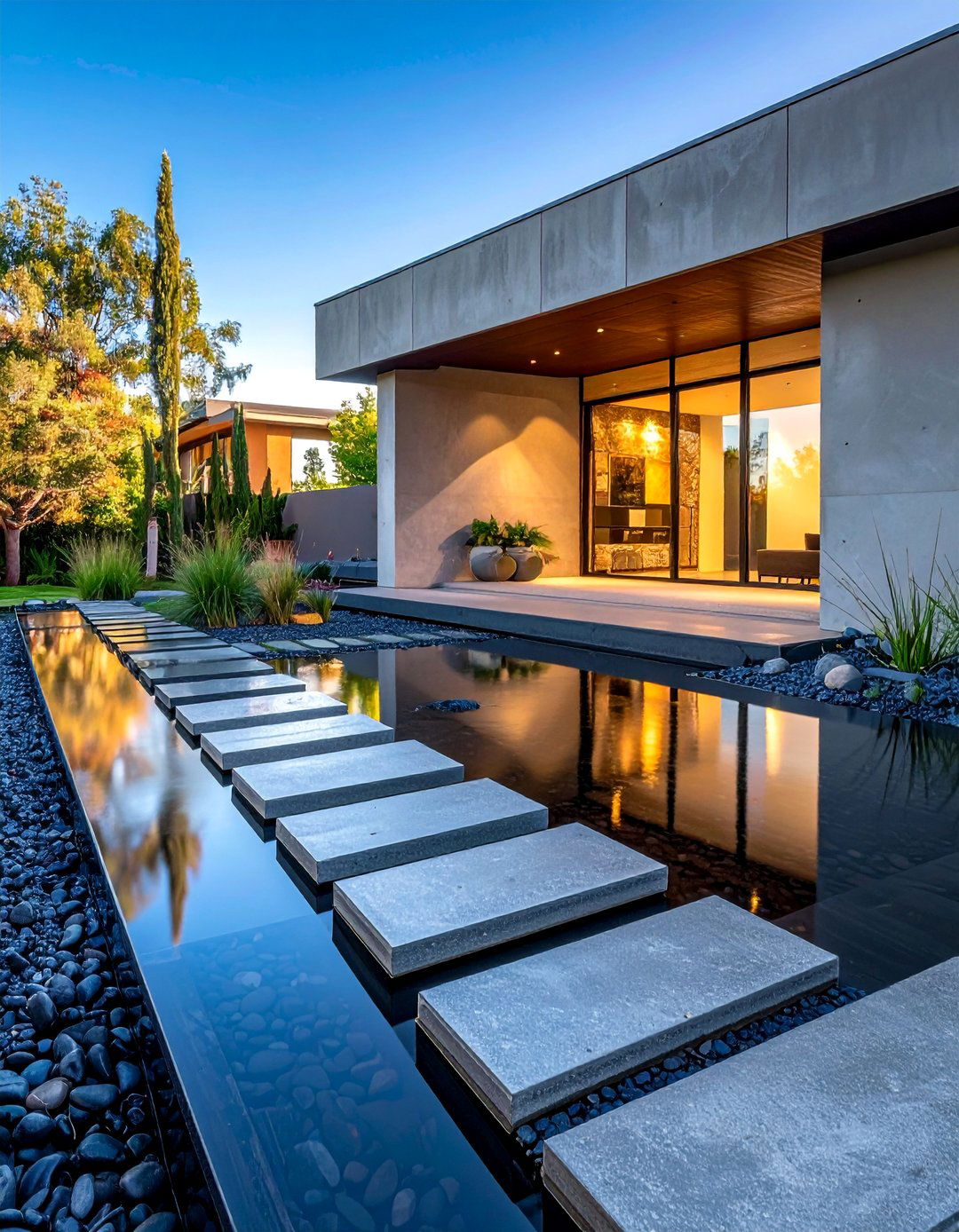 Floating Concrete Slab Stepping Stone Walkway - 30 Unique Stepping Stone Walkway Ideas for Your Yard