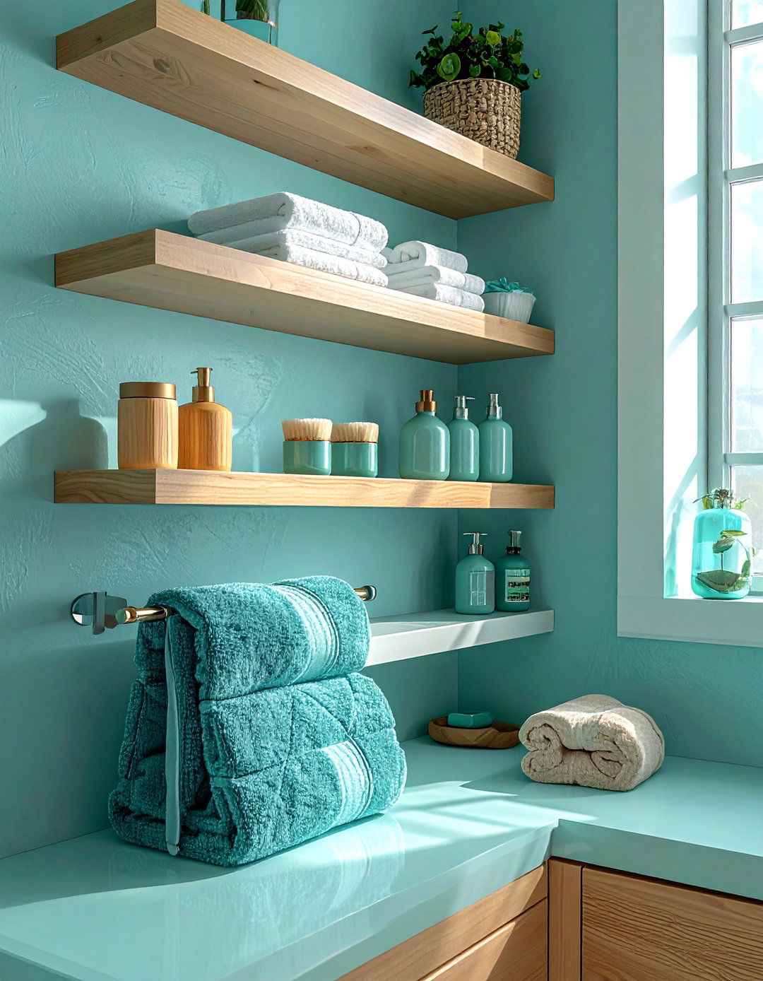 Floating Corner Shelves - 40 Bathroom Organization Ideas for Clutter-Free