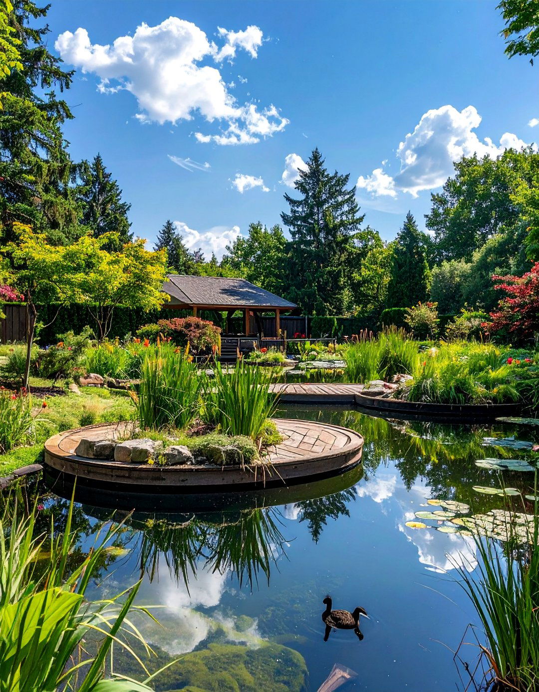 Floating Island Duck Pond - 15 Creative Duck Pond Ideas for Your Backyard
