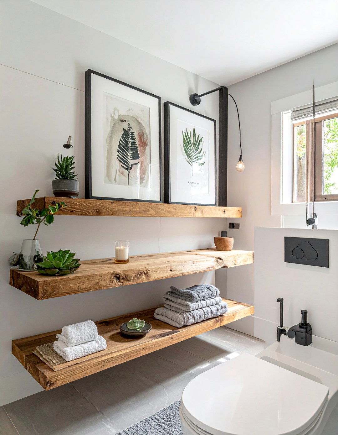 Floating Shelf Display Bathroom Art - 25 Bathroom Art Ideas to Enhance Your Space's Aesthetic