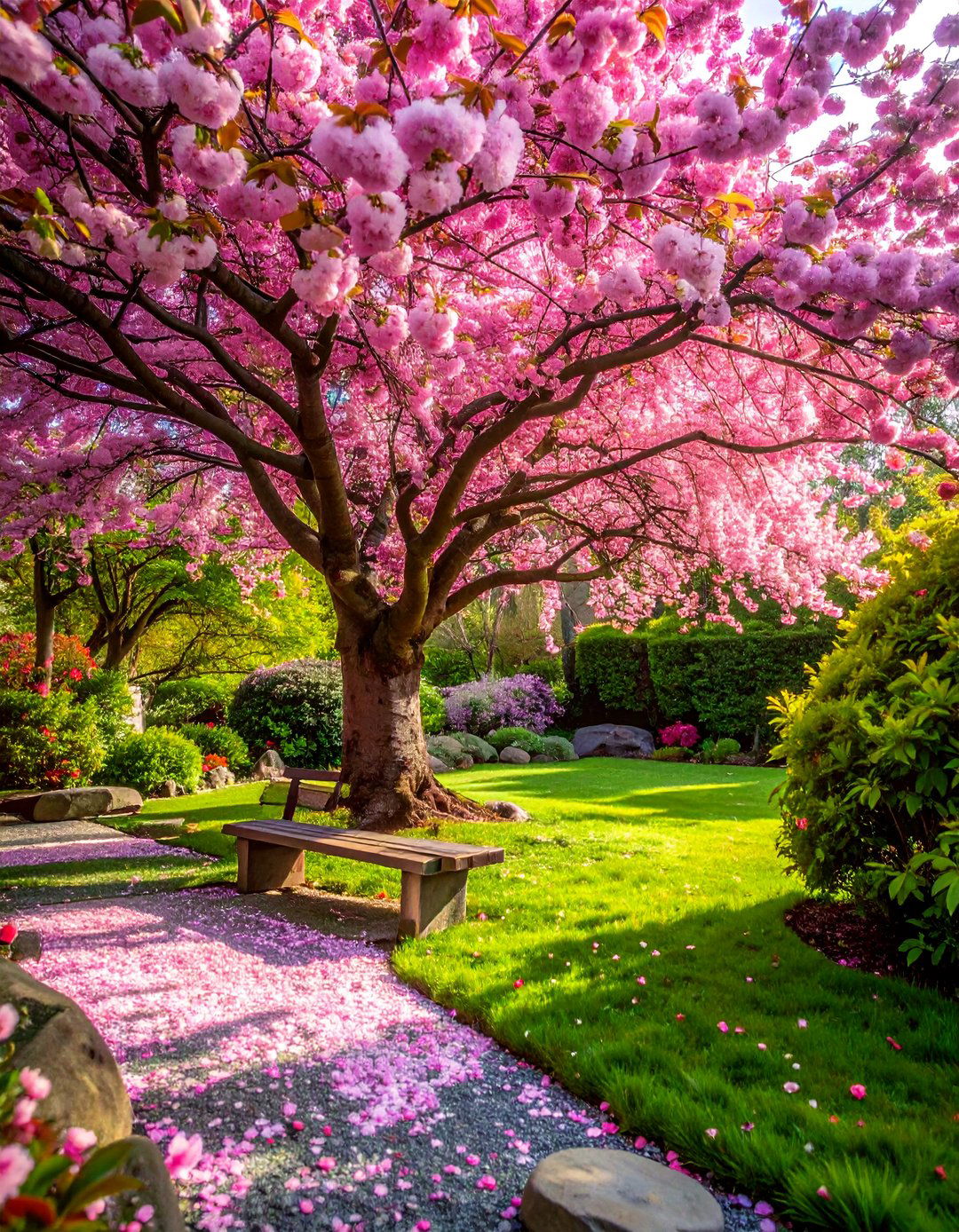 Flowering Cherry Tree Focal Point - 40 Japanese Garden Ideas for a Serene Outdoor Retreat