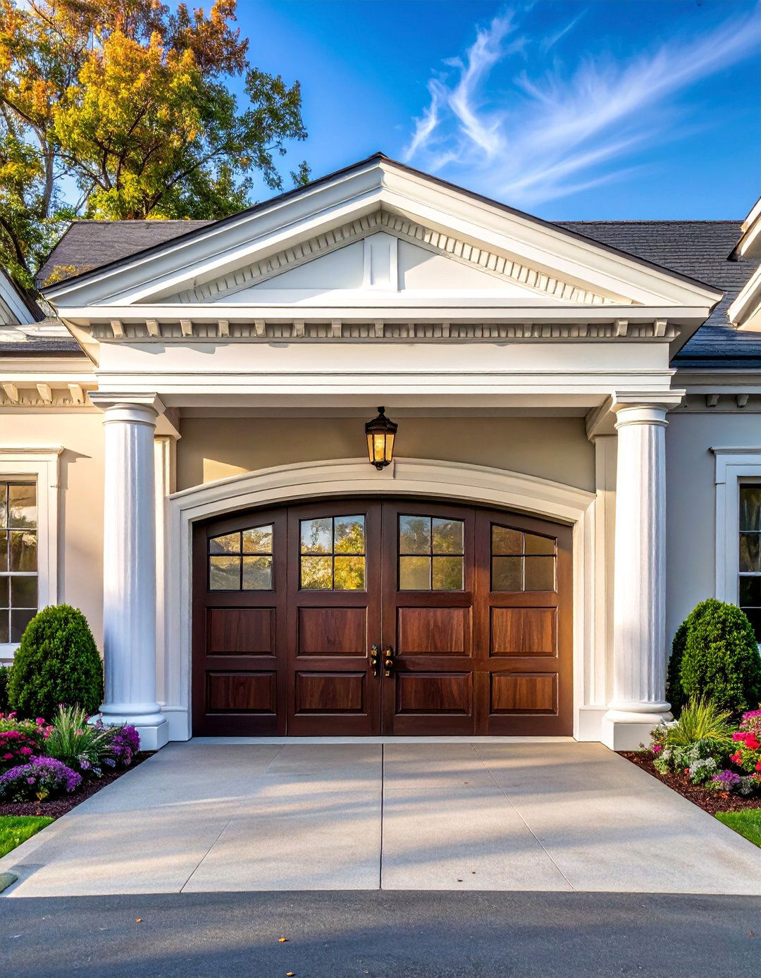 Fluted Pilasters for Garage Door Trim - 20 Exterior Garage Door Trim Ideas to Enhance Curb Appeal
