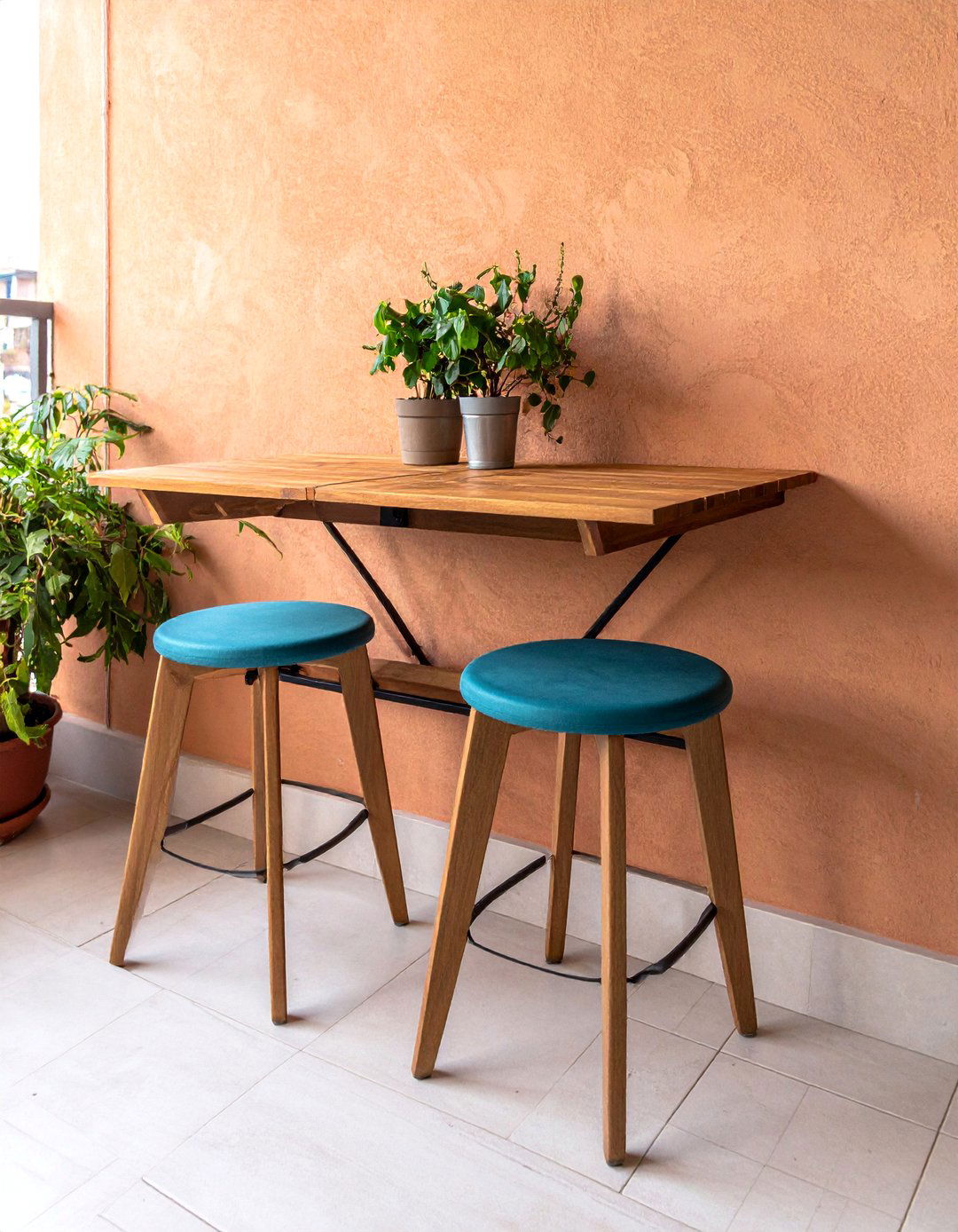 Fold Down Wall Mounted Small Patio Table - 40 Small Patio Ideas to Maximize Your Outdoor Space