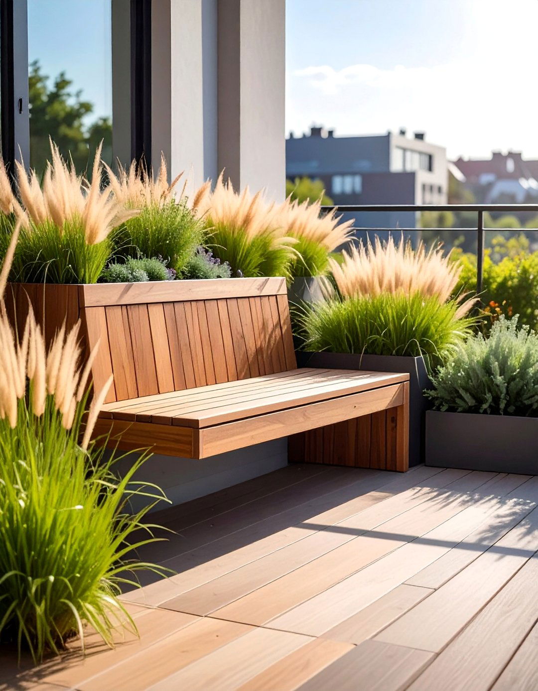 Folding Furniture with Integrated Planters - 40 Creative Balcony Garden Ideas for Small Spaces
