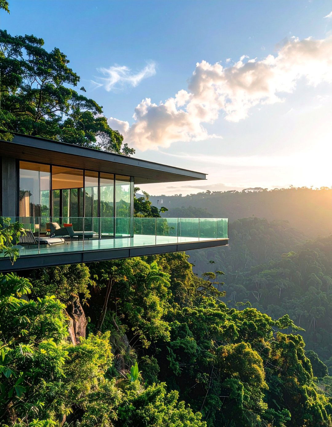 Frameless Glass Cantilever Balcony - 20 Cantilever Balcony Ideas for Modern Homes