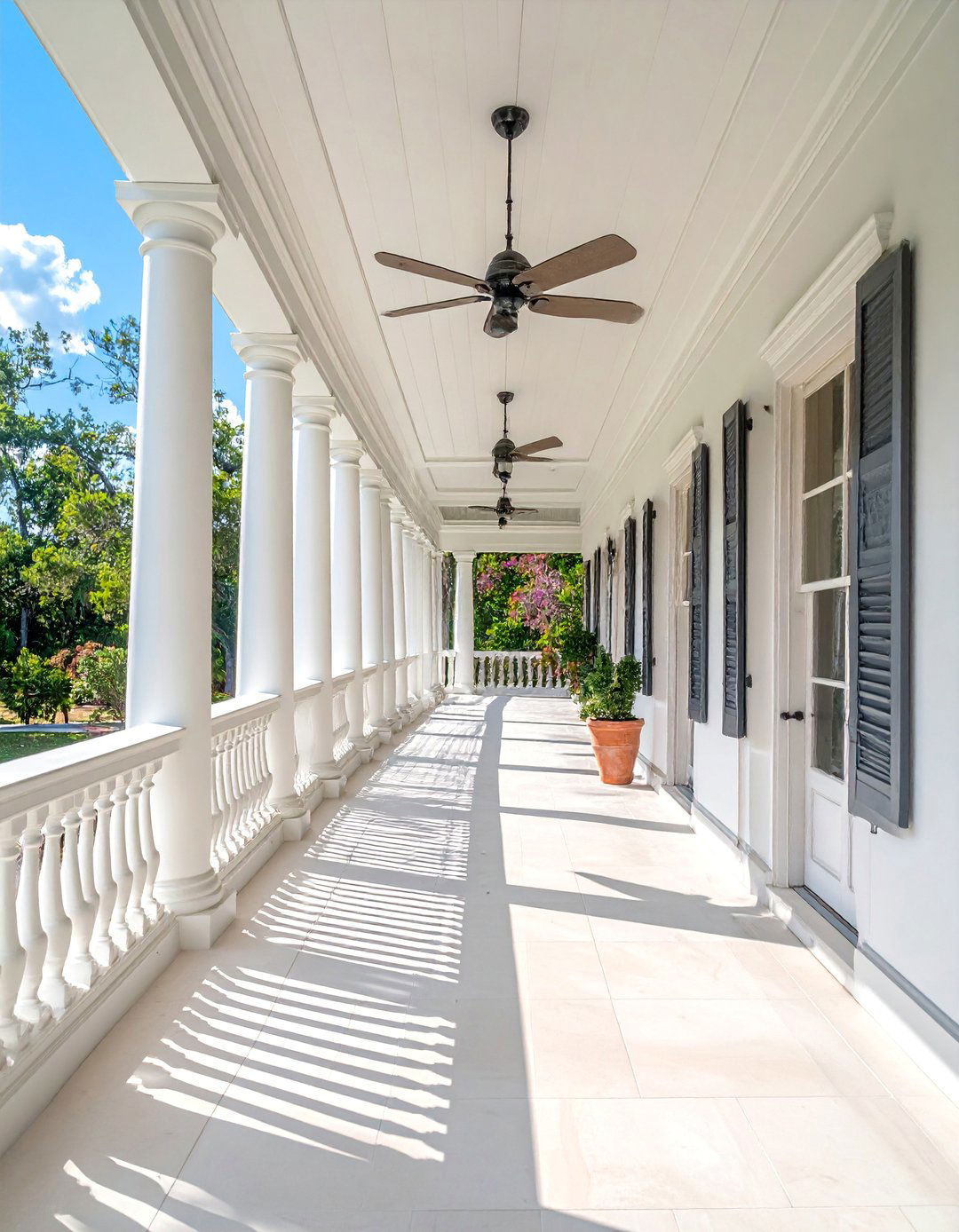 French Colonial Gallery Balcony - 20 Mansion Balcony Ideas for a Luxurious View