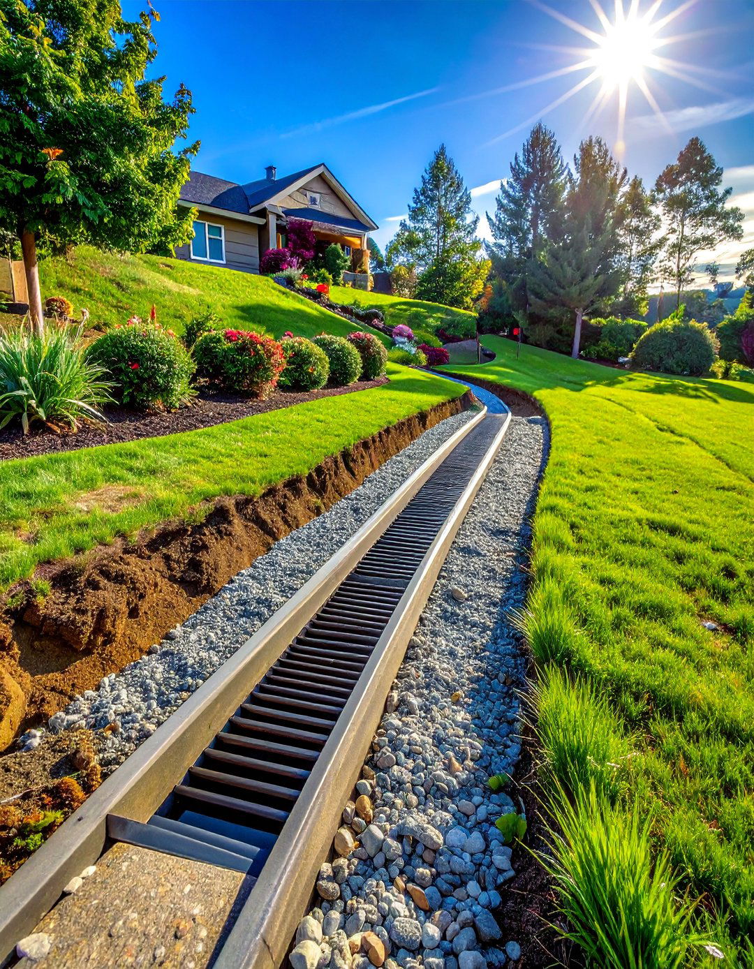 French Drain Systems - 25 Down Sloped Backyard Ideas for Unique Landscaping