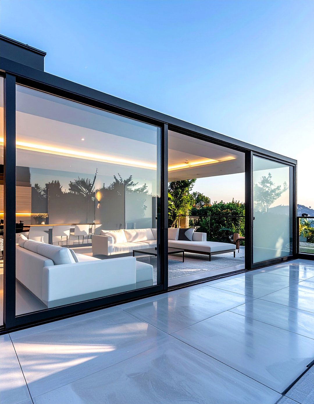 Frosted Glass Panel Deck With Privacy Wall - 20 Deck With Privacy Wall Ideas for Secluded Outdoor Living