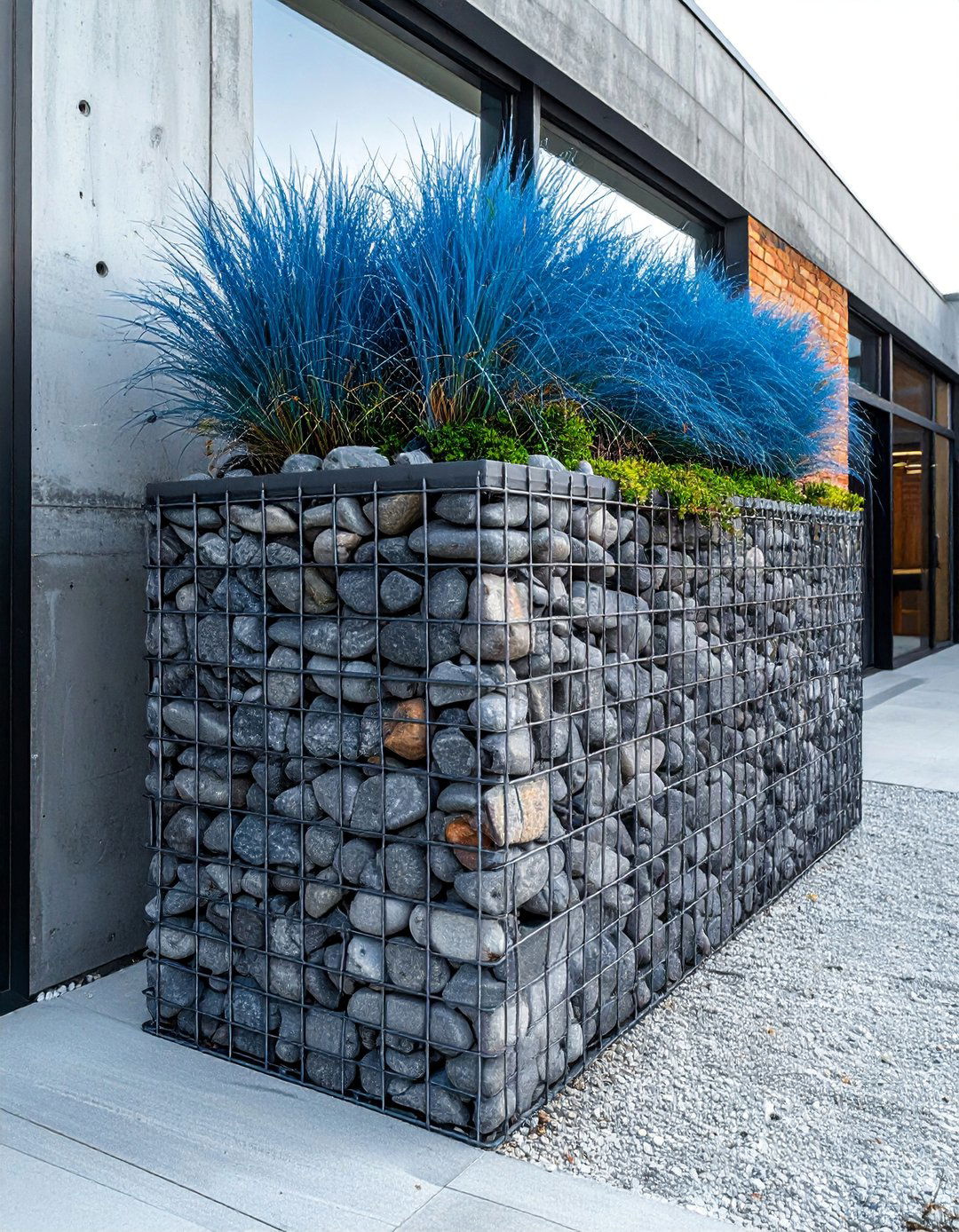 Gabion Wall Planter Box - 30 Planter Box Ideas for Beautiful Gardens