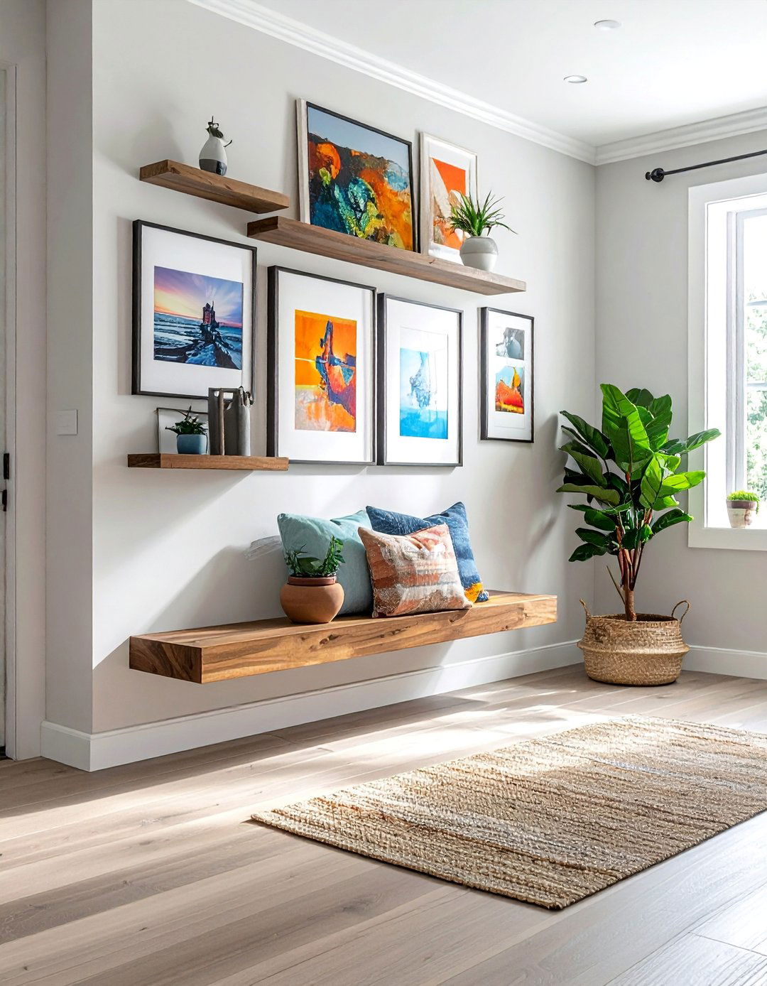 Gallery Wall Display - 40 Small Entryway Ideas for Stylish First Impressions