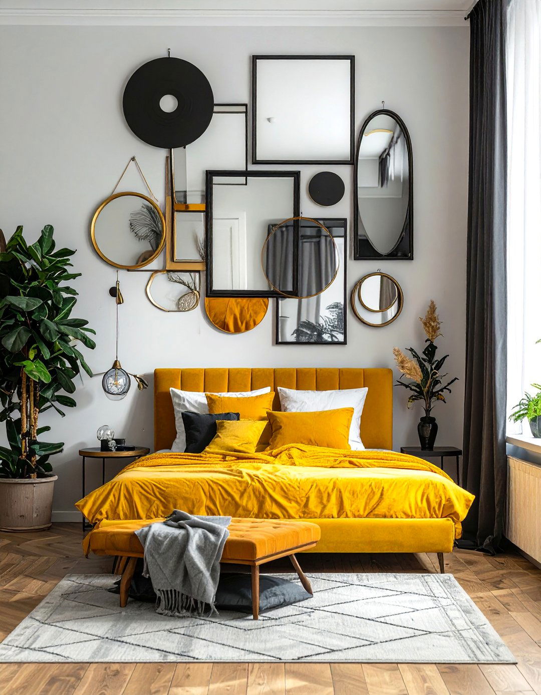Gallery Wall Mirror Collections - 15 Stunning Bedroom Mirror Ideas for a Cozy Space