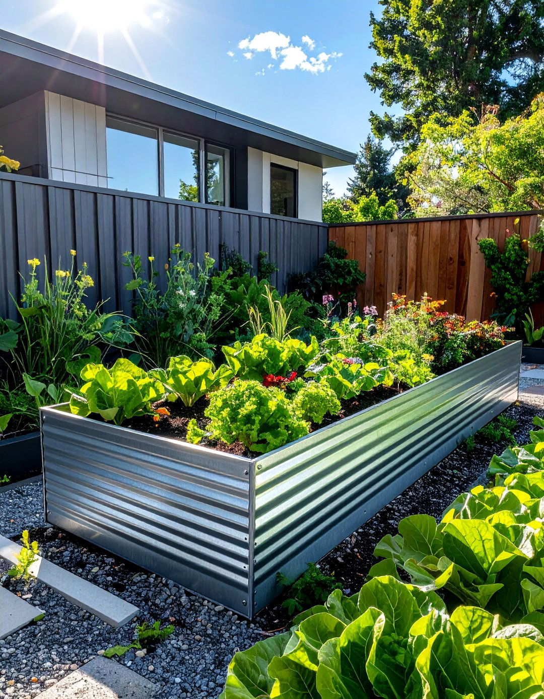 Galvanized Steel Modern Farmhouse Design - 40 Raised Garden Bed Ideas for Your Vegetable Garden