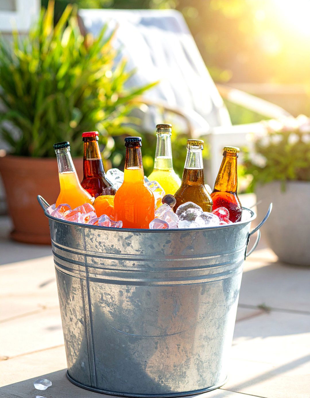 Galvanized Tub Drink Cooler - 40 Small Patio Ideas on a Budget for Cozy Outdoor Living