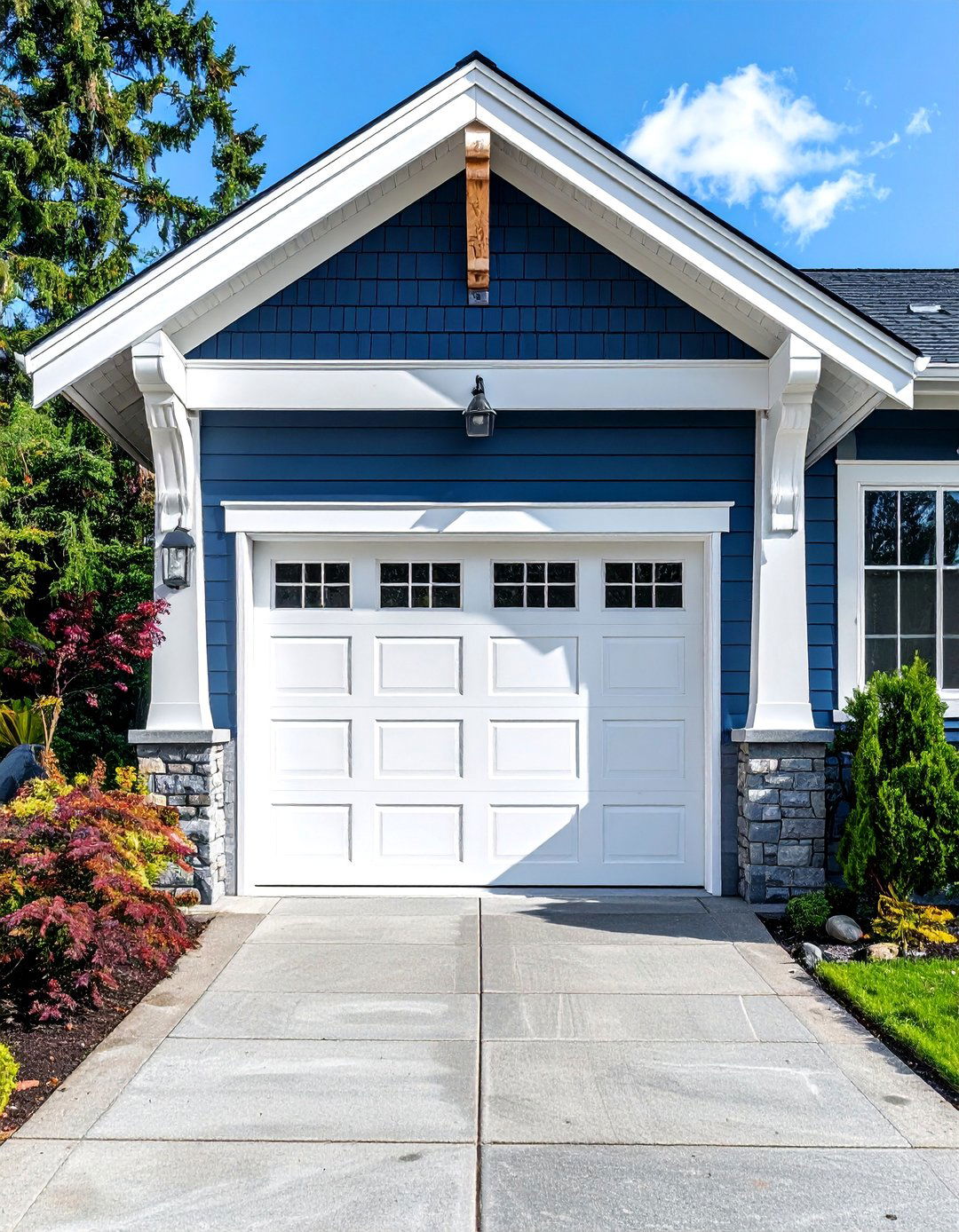 Garage Door Trim with Decorative Corbels - 20 Exterior Garage Door Trim Ideas to Enhance Curb Appeal
