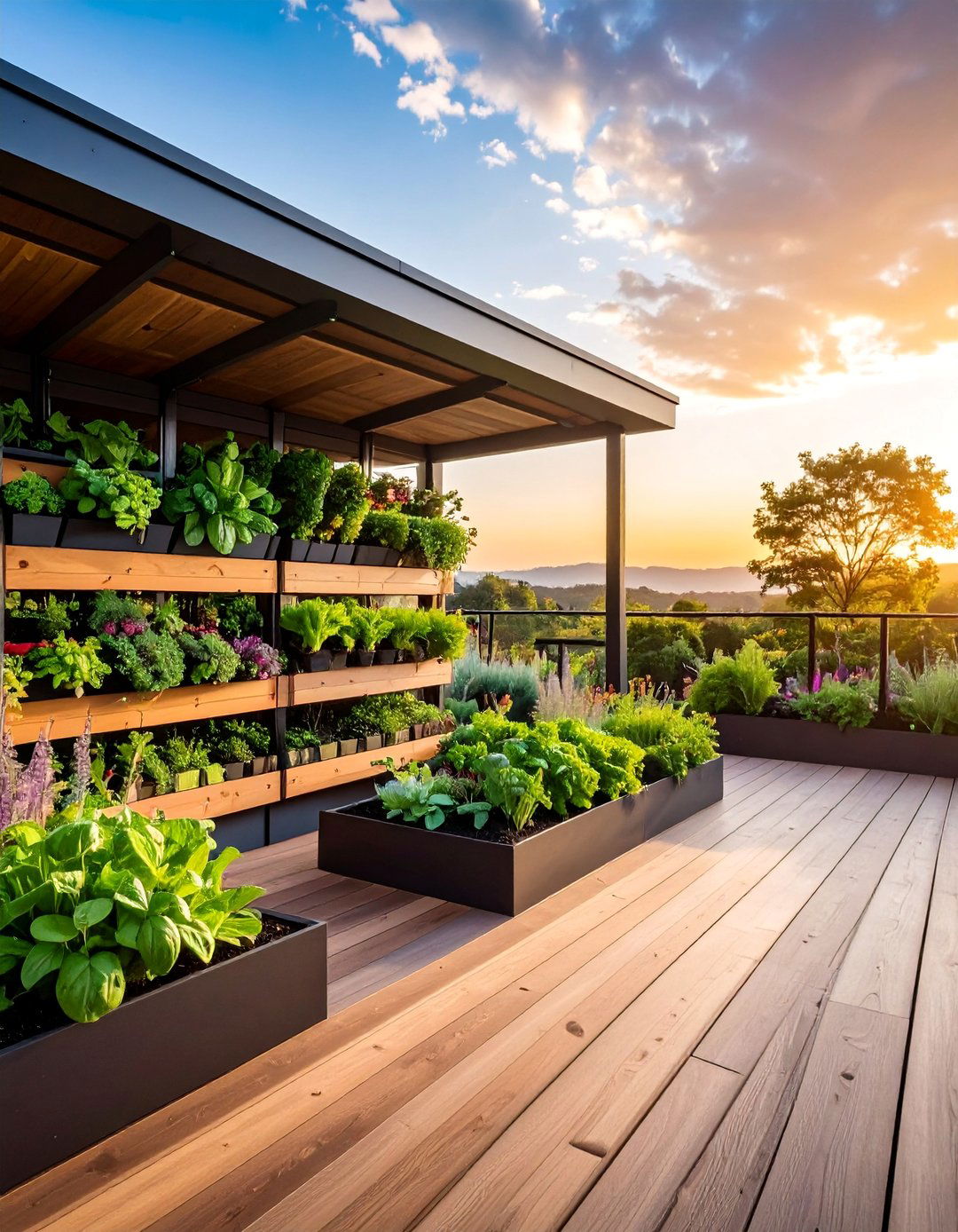 Garden Deck with Plant Walls - 30 Patio Deck Ideas to Elevate Your Outdoor Living