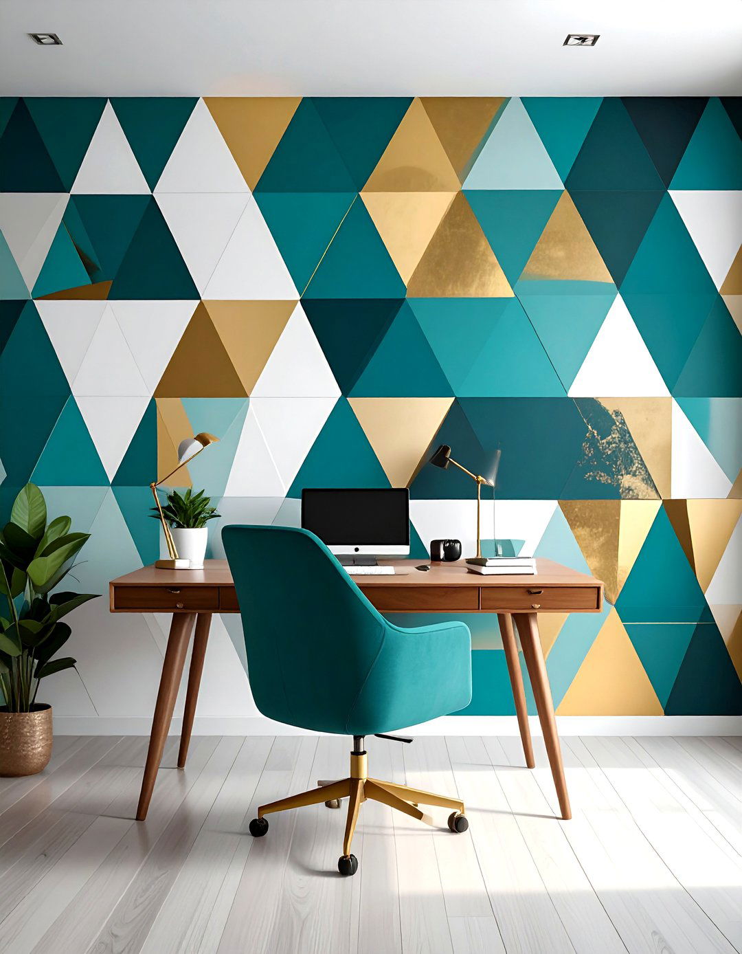 Geometric Paint Accent Wall - 25 Accent Wall Ideas to Transform Your Home Decor