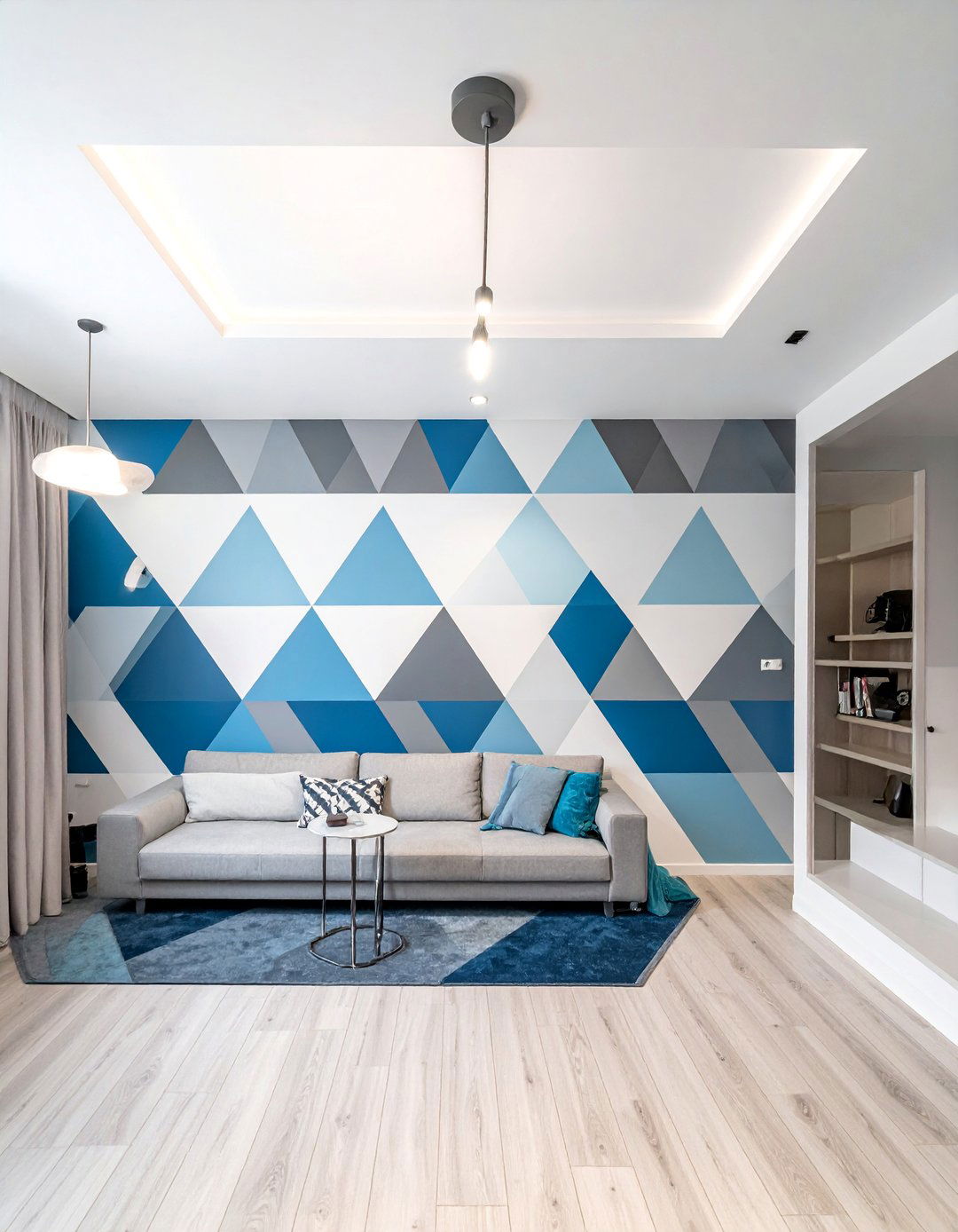 Geometric Pattern Accent Wall Game Room Paint - 20 Game Room Paint Ideas for a Fun and Vibrant Space