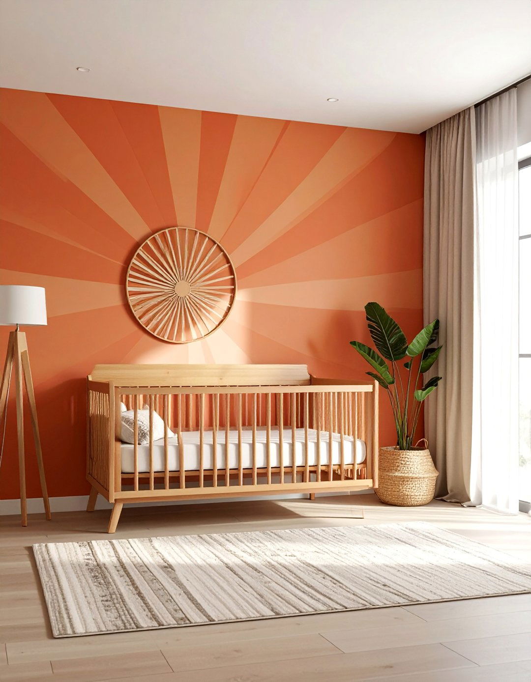 Geometric Peel and Stick Wallpaper for a Boho Nursery - 30 Boho Nursery Ideas for a Cozy and Stylish Space