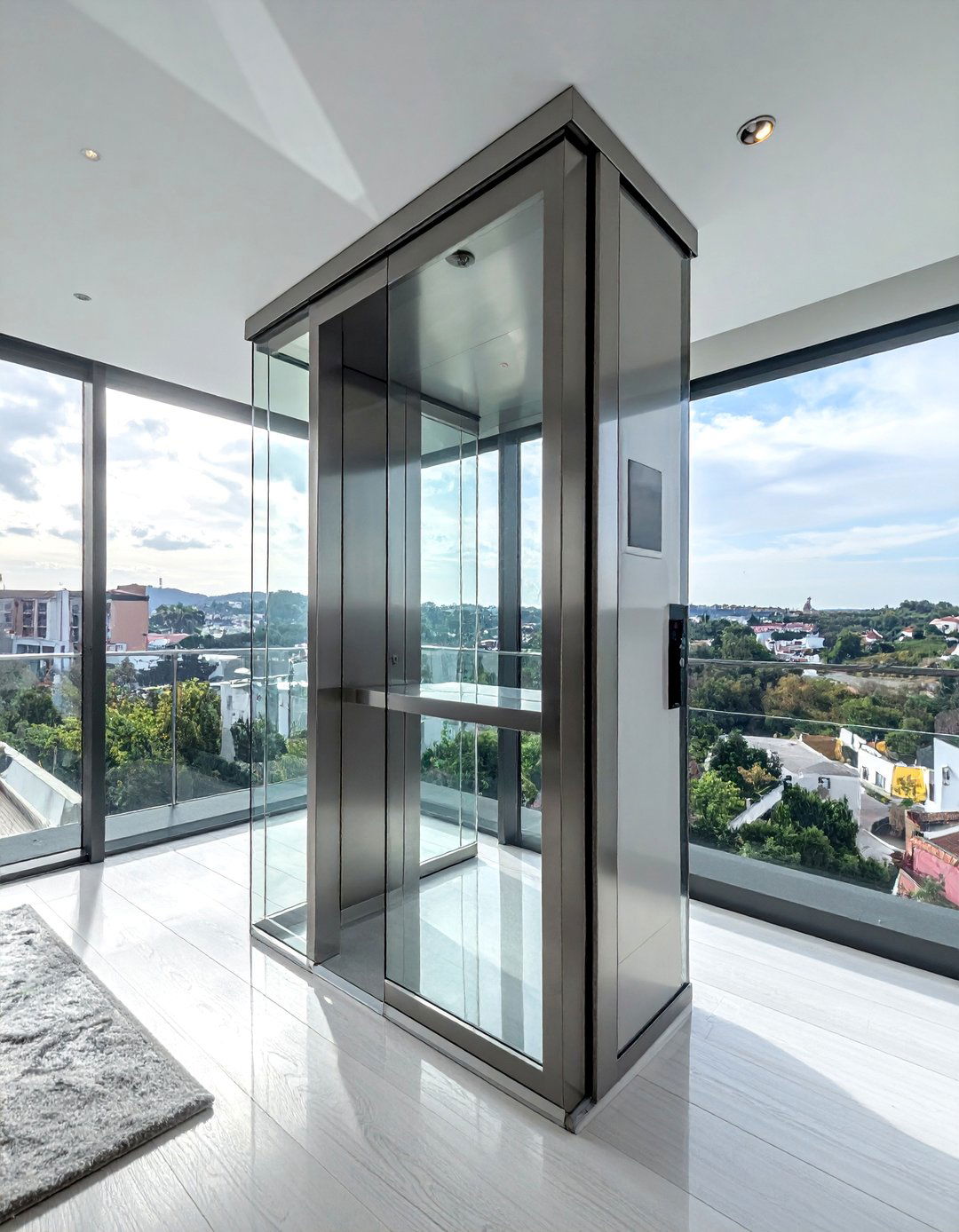 Glass Panoramic Elevator Systems - 25 Elevator Design Ideas for Modern Homes