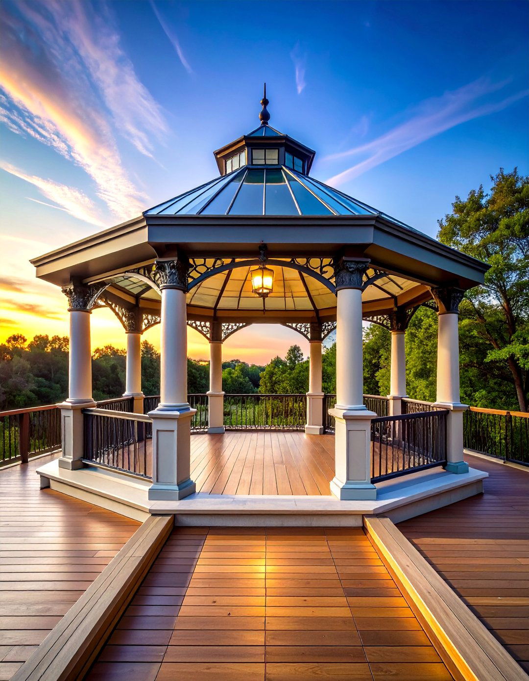 Glass Top Gazebo Structure - 30 Partially Covered Deck Ideas for Year-Round Enjoyment