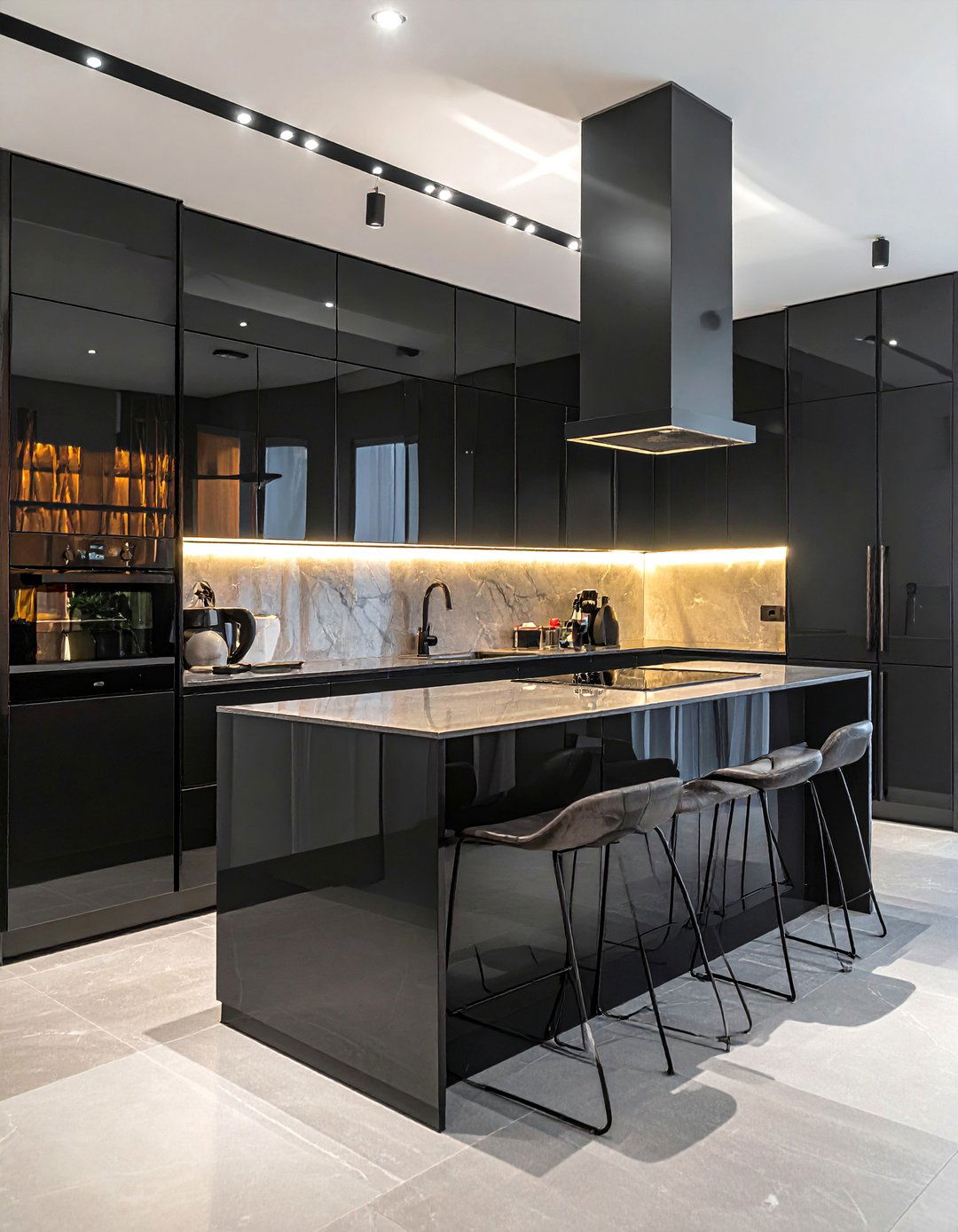 Glossy Dark Wood Kitchen Cabinets for a Modern Look - 30 Dark Wood Kitchen Cabinets for a Timeless Look