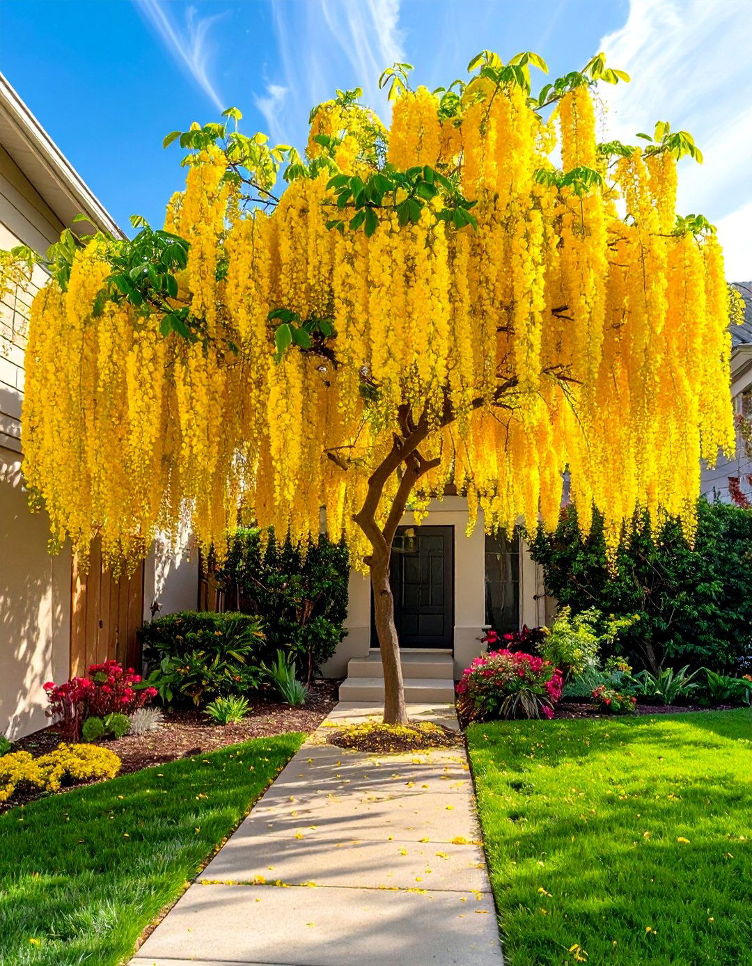 Golden Chain Tree for Cascading Yellow Flowers - 30 Best Small Trees for Your Front Yard Landscaping