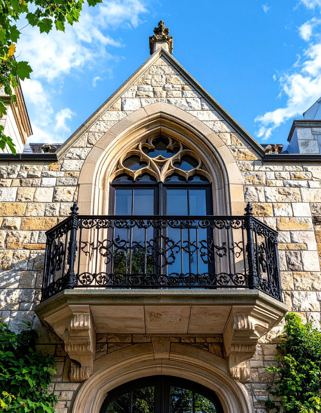 Gothic Revival French Balcony - 25 French Balcony Ideas for a Charming Outdoor Space