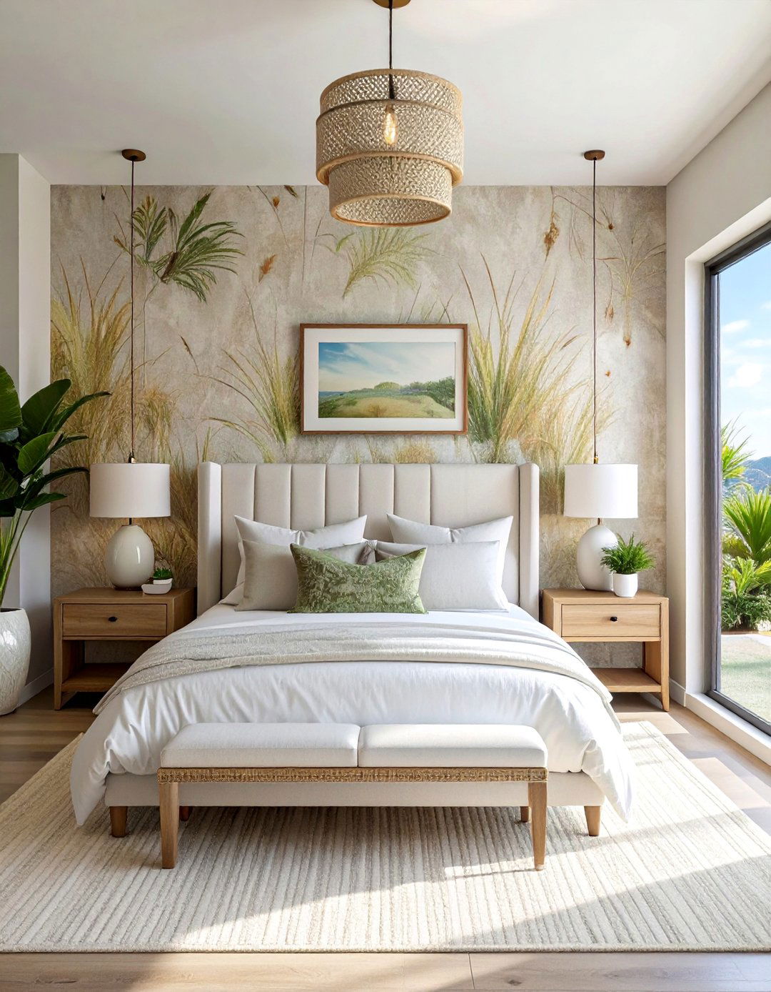 Grasscloth Wallpaper for Texture - 25 Florida Home Decor Ideas for a Coastal Vibe