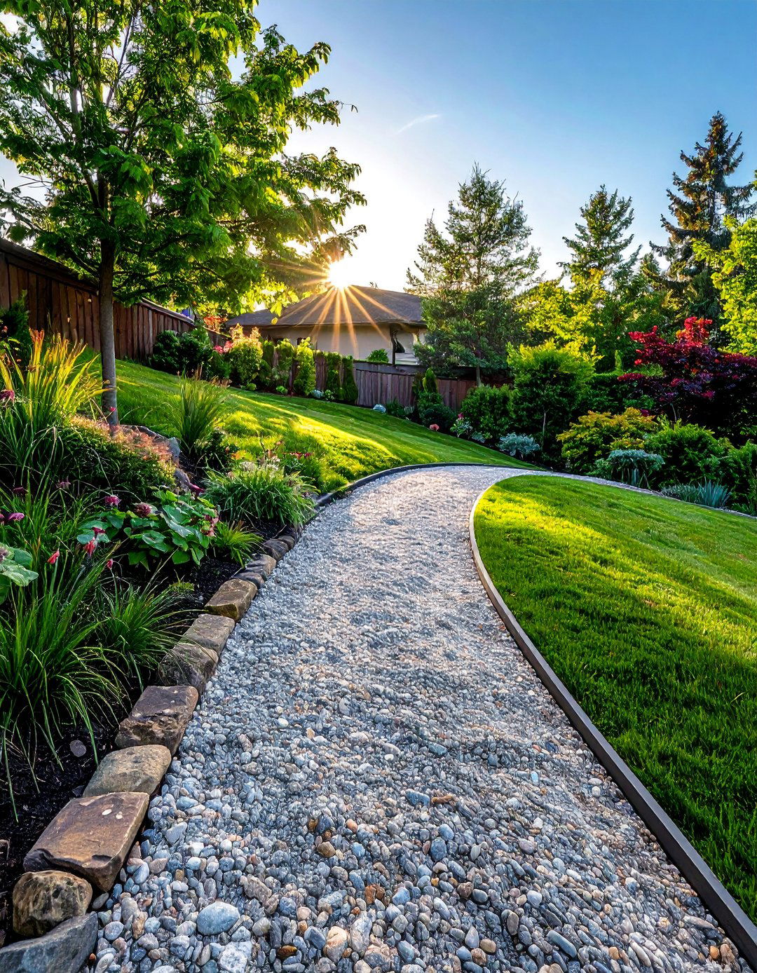 Gravel Garden Paths - 25 Down Sloped Backyard Ideas for Unique Landscaping