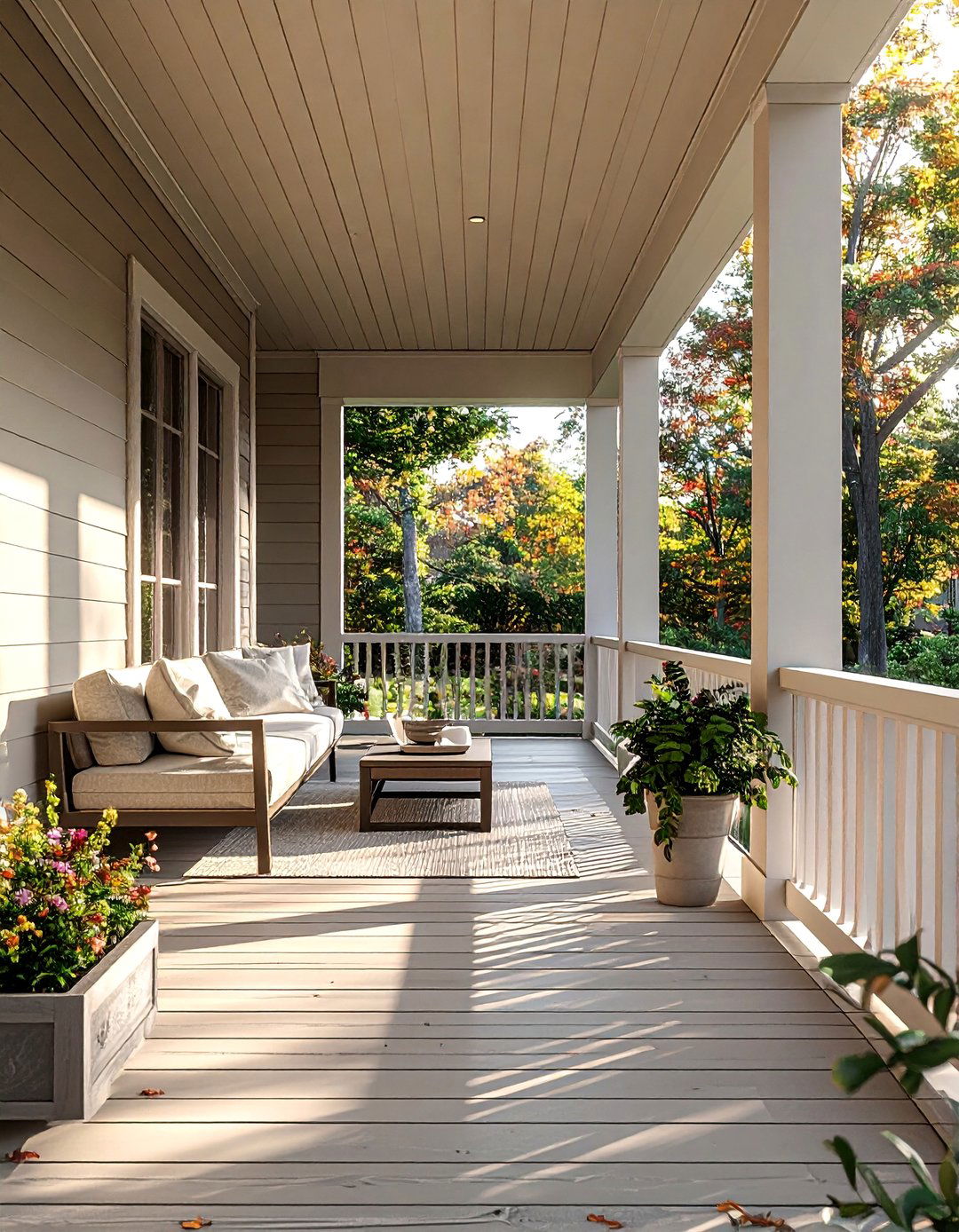 Greige Porch Neutral Base - 20 Porch Paint Colors Ideas for a Welcoming Outdoor Space