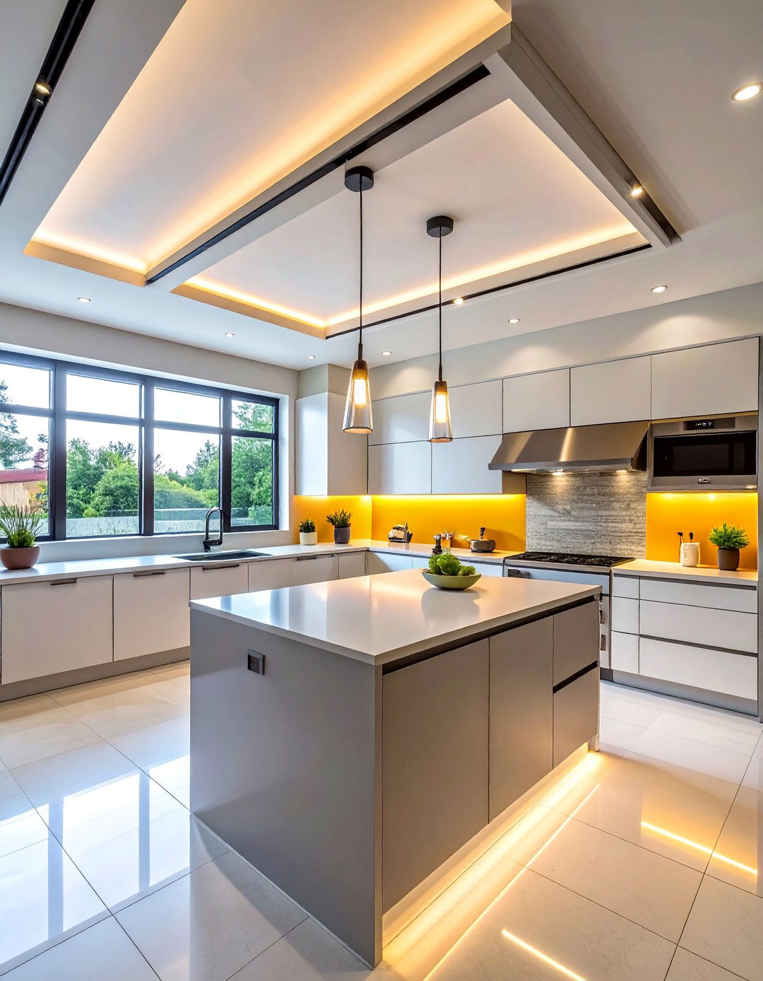 Grid Pattern Track Layout - 20 Kitchen Track Lighting Ideas for Modern Homes