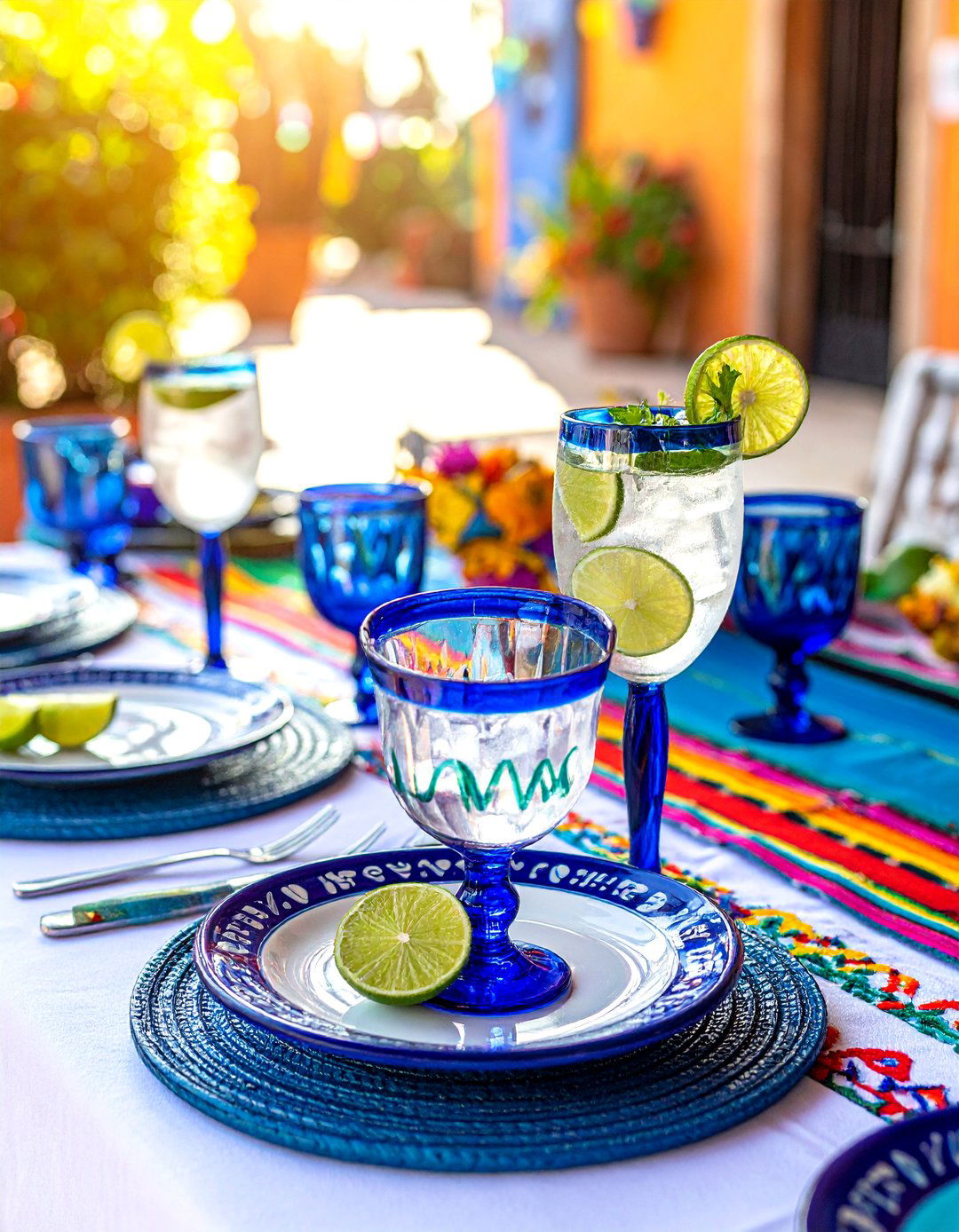 Hand Blown Mexican Glassware - 20 Mexican Table Decor Ideas for Vibrant Settings