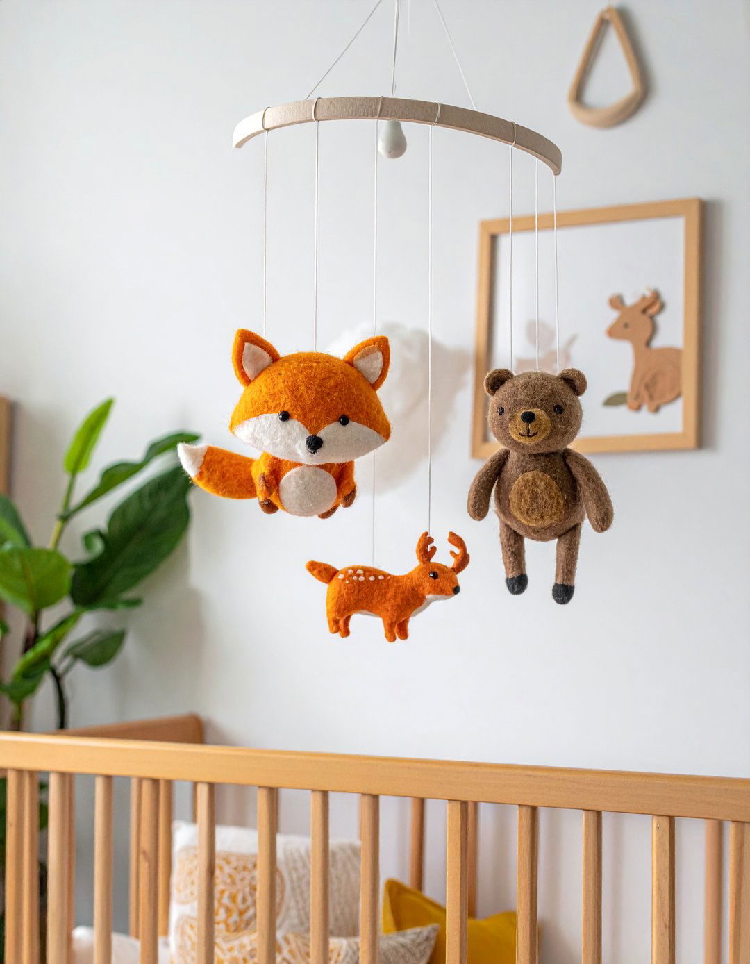 Handmade Felt Animal Mobile - 25 Vintage Nursery Ideas for a Timeless Baby Room