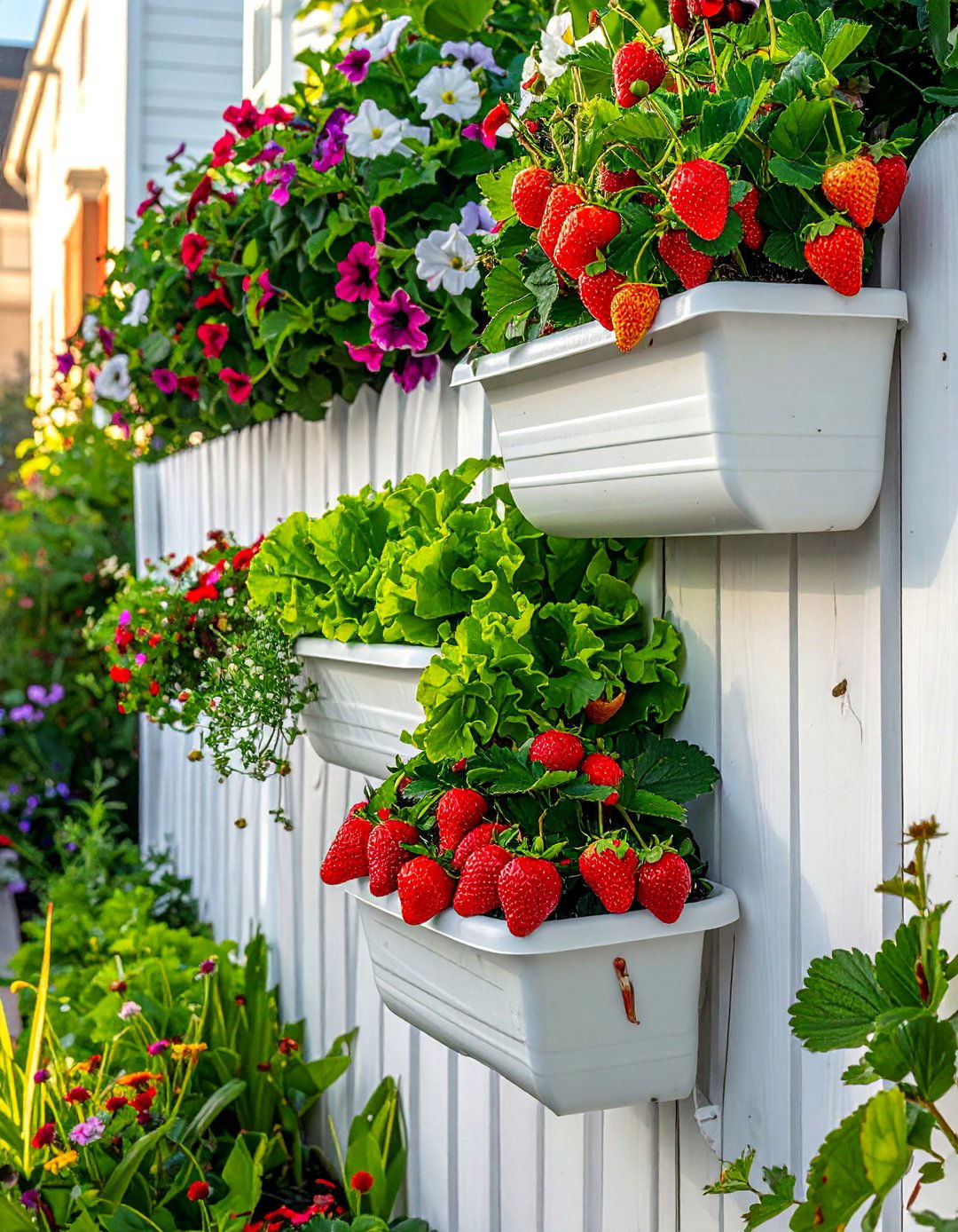 Hanging Gutter Garden Fence Art - 20 Fence Art Ideas to Beautify Your Outdoor Space