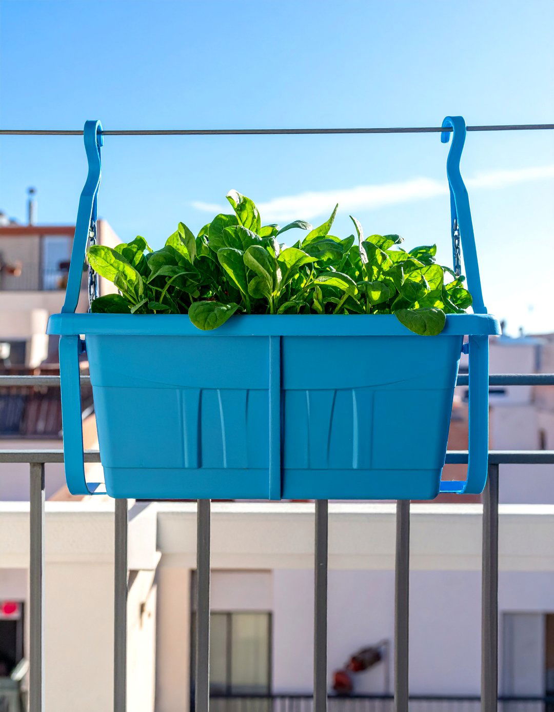 Hanging Gutter Garden on Balcony Railing - 40 Creative Balcony Garden Ideas for Small Spaces