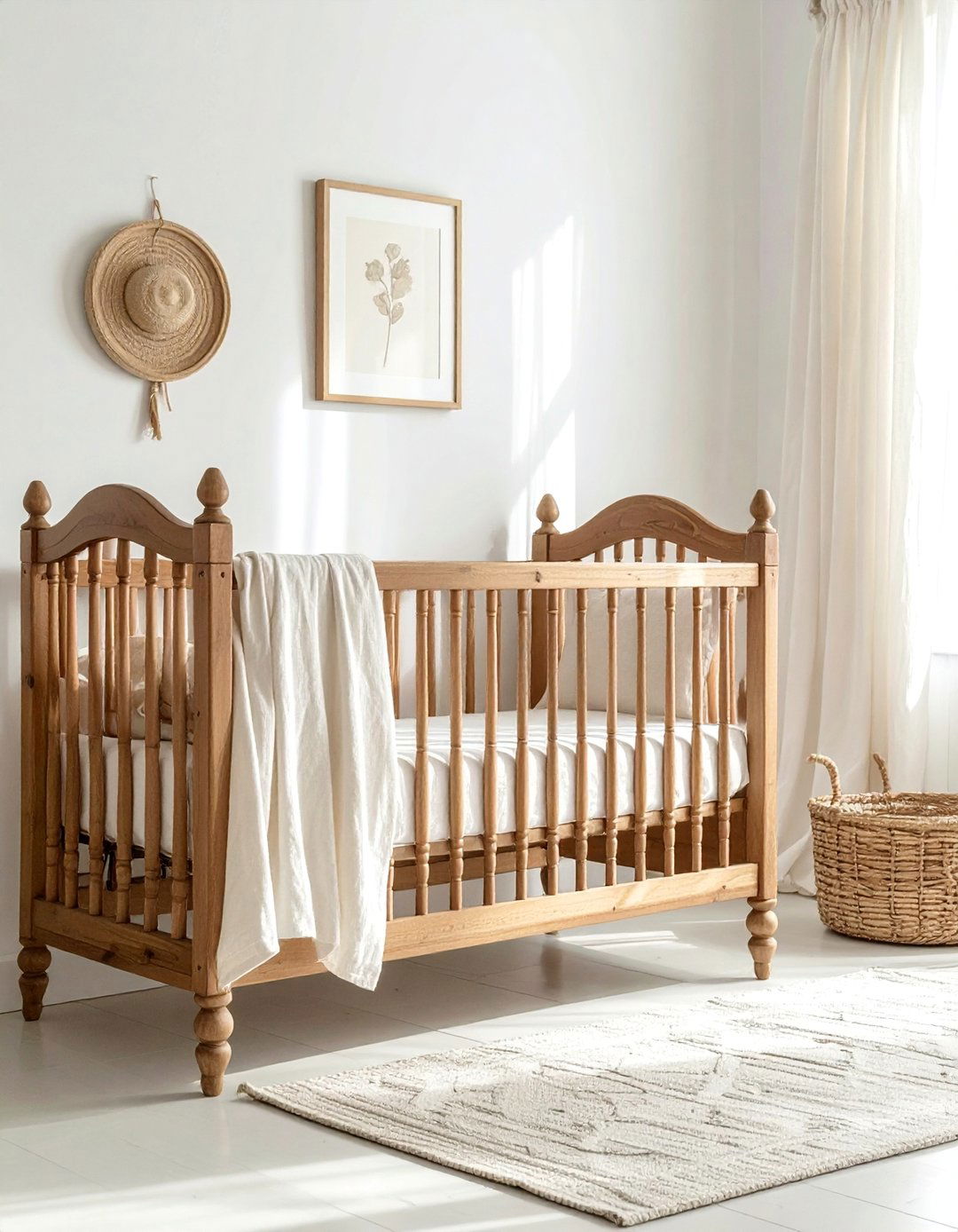 Heirloom Quality Wooden Crib - 25 Vintage Nursery Ideas for a Timeless Baby Room